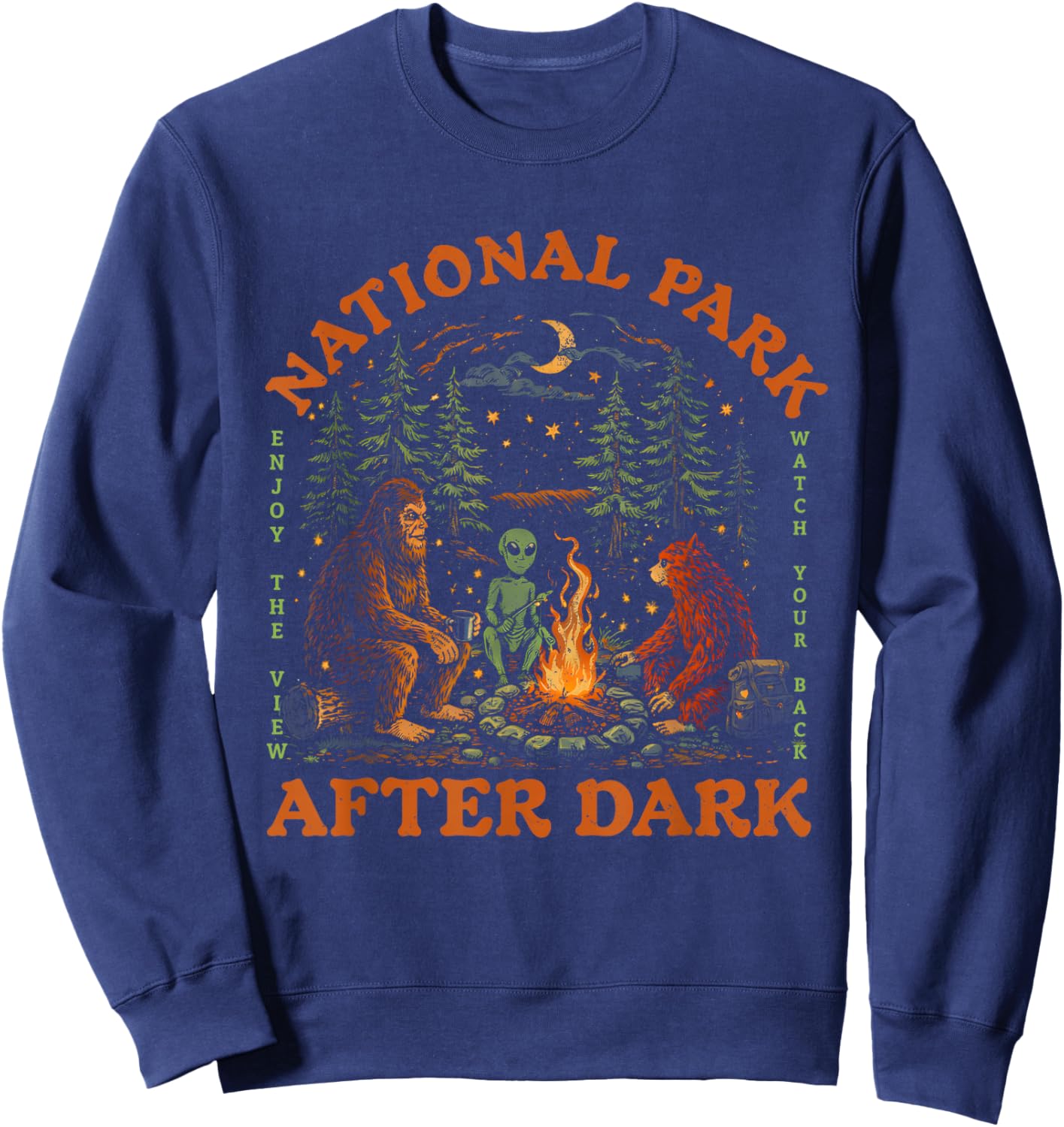 Funny National Park After Dark Men Women's Sweatshirt - Sweatshirt | Navy