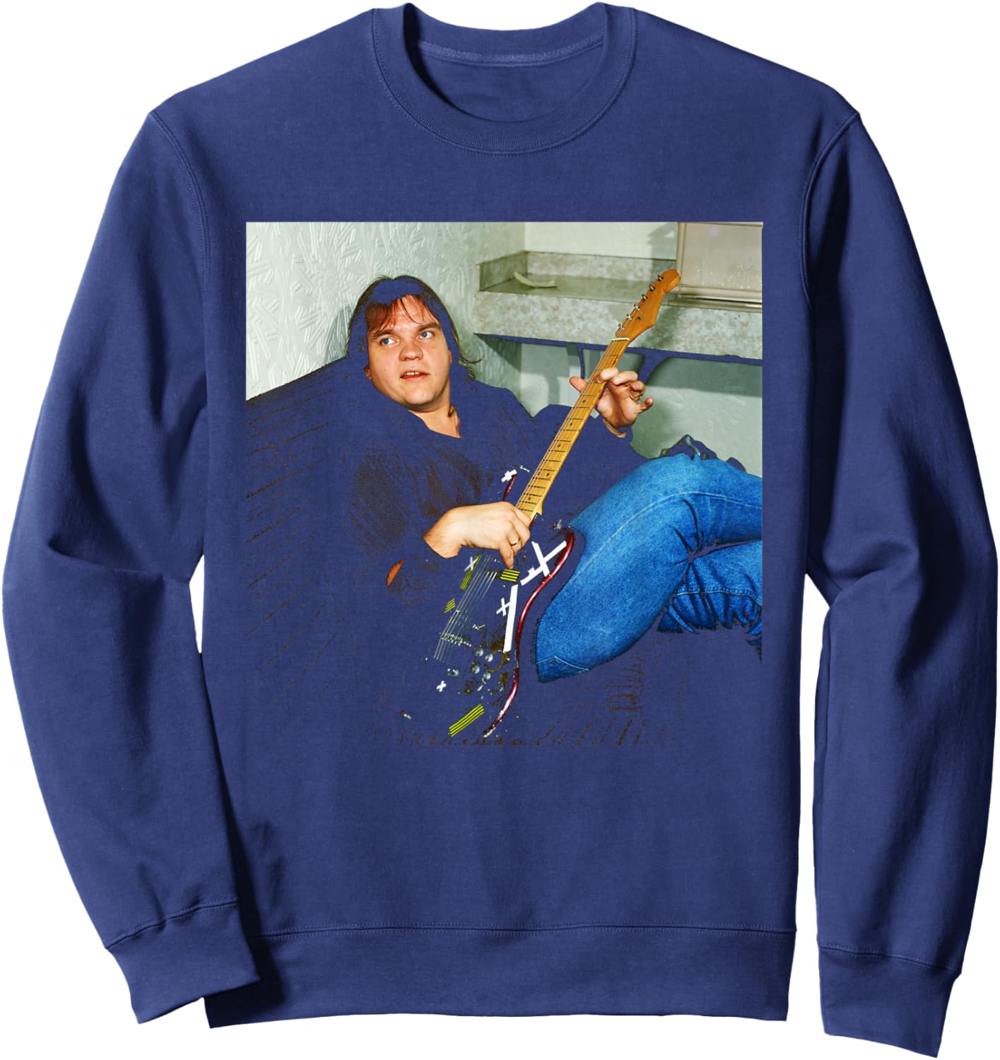 Bat Out of Hell Singer Meat Loaf Bad for Good Tour 1985 Sweatshirt - Sweatshirt | Navy