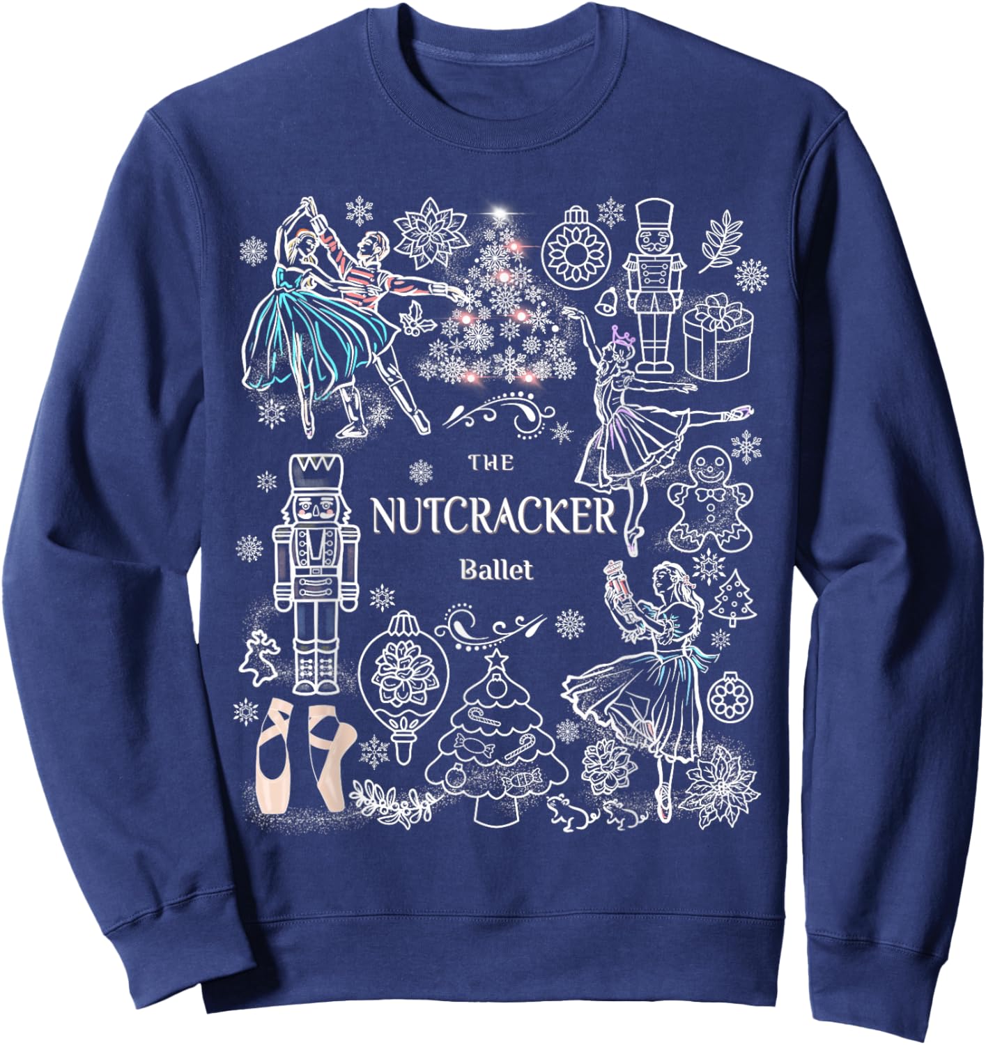 The Nutcracker Ballet Clara Christmas Tree Holiday Dance Sweatshirt - Sweatshirt | Navy