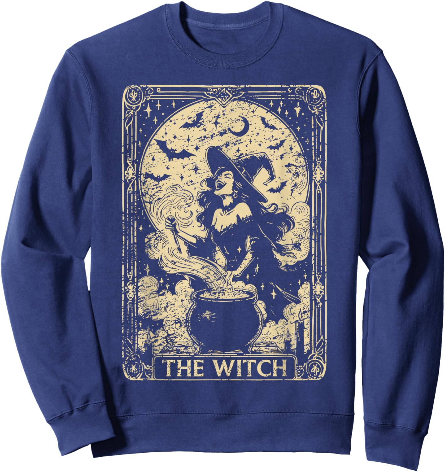 The Witch Tarot Card Halloween Vintage Gothic Men Women Kids Sweatshirt - Sweatshirt | Navy