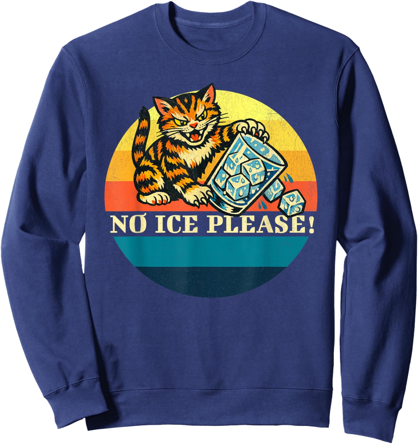 Anti-ICE Cat Abolish ICE Resist Retro Sweatshirt - Sweatshirt | Navy