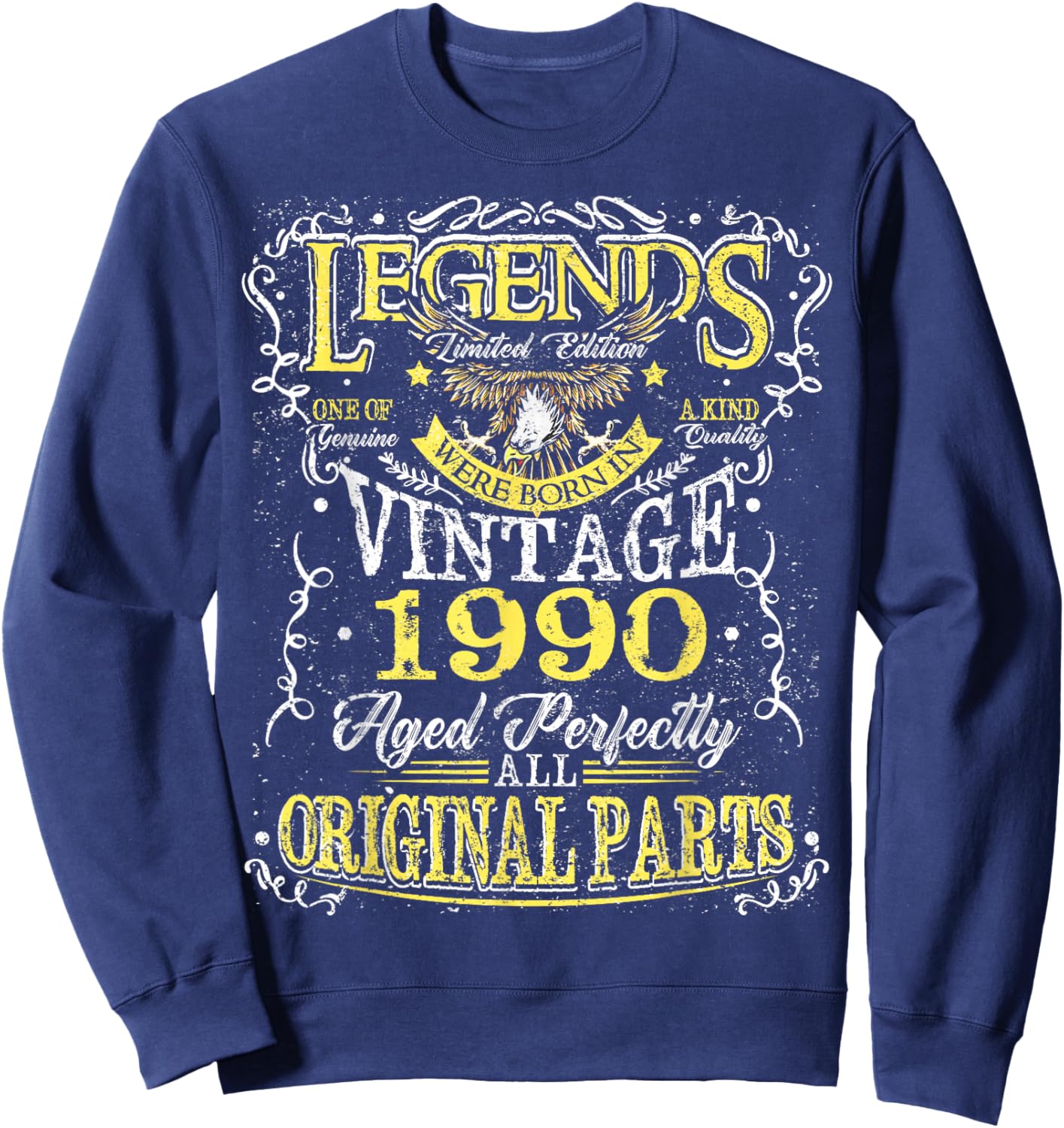 36th Birthday Gift Legend Born in 1990 36 for Years Old Sweatshirt - Sweatshirt | Navy