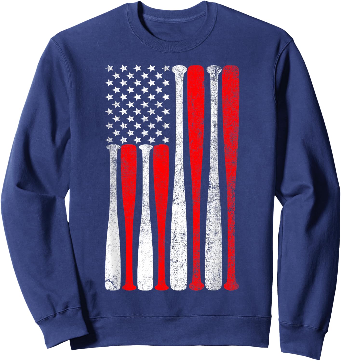 Baseball USA Flag Baseball Lover Baseball dad Sweatshirt - Sweatshirt | Navy
