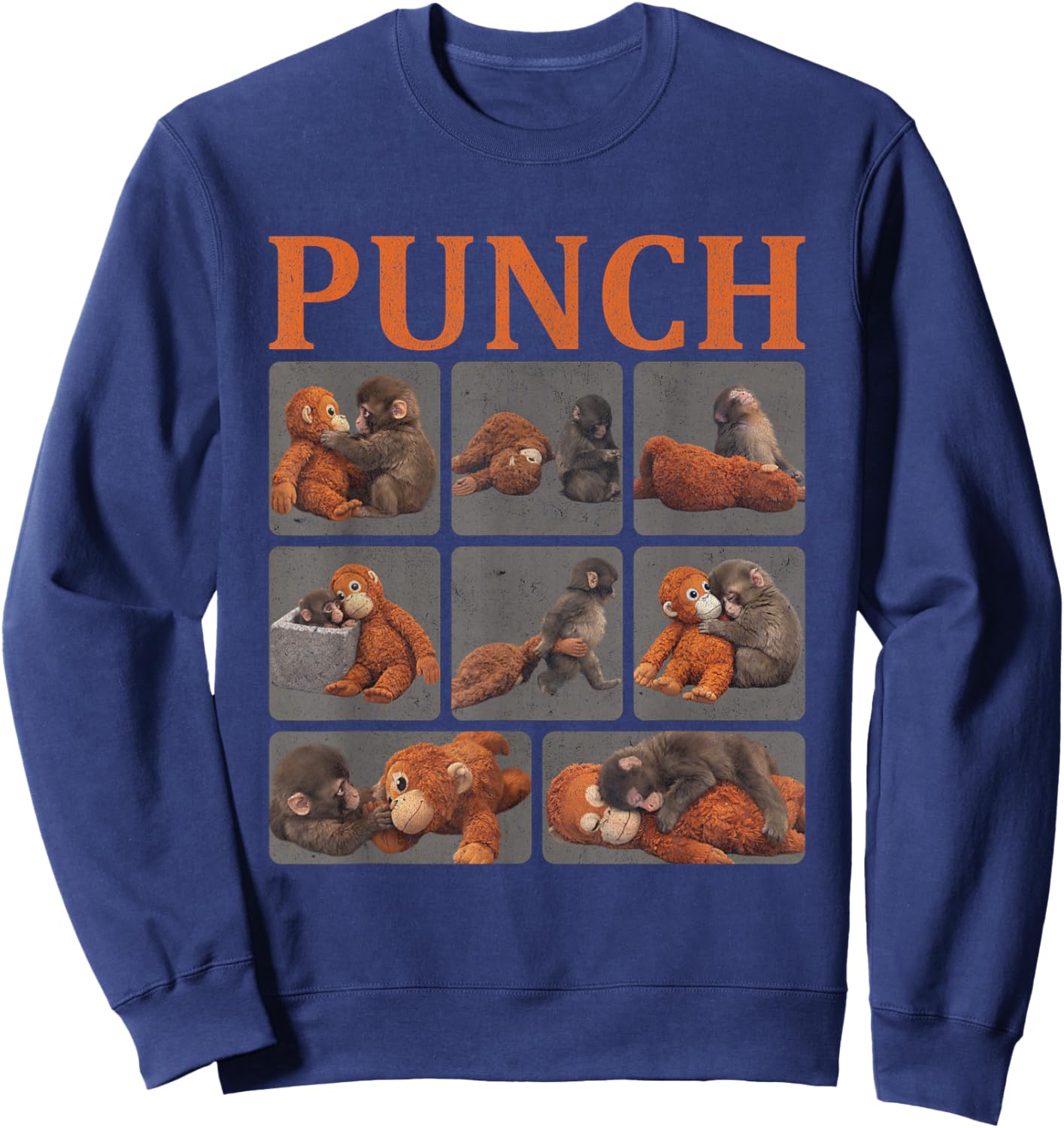 Cute Monkey Punch Sweatshirt - Sweatshirt | Navy