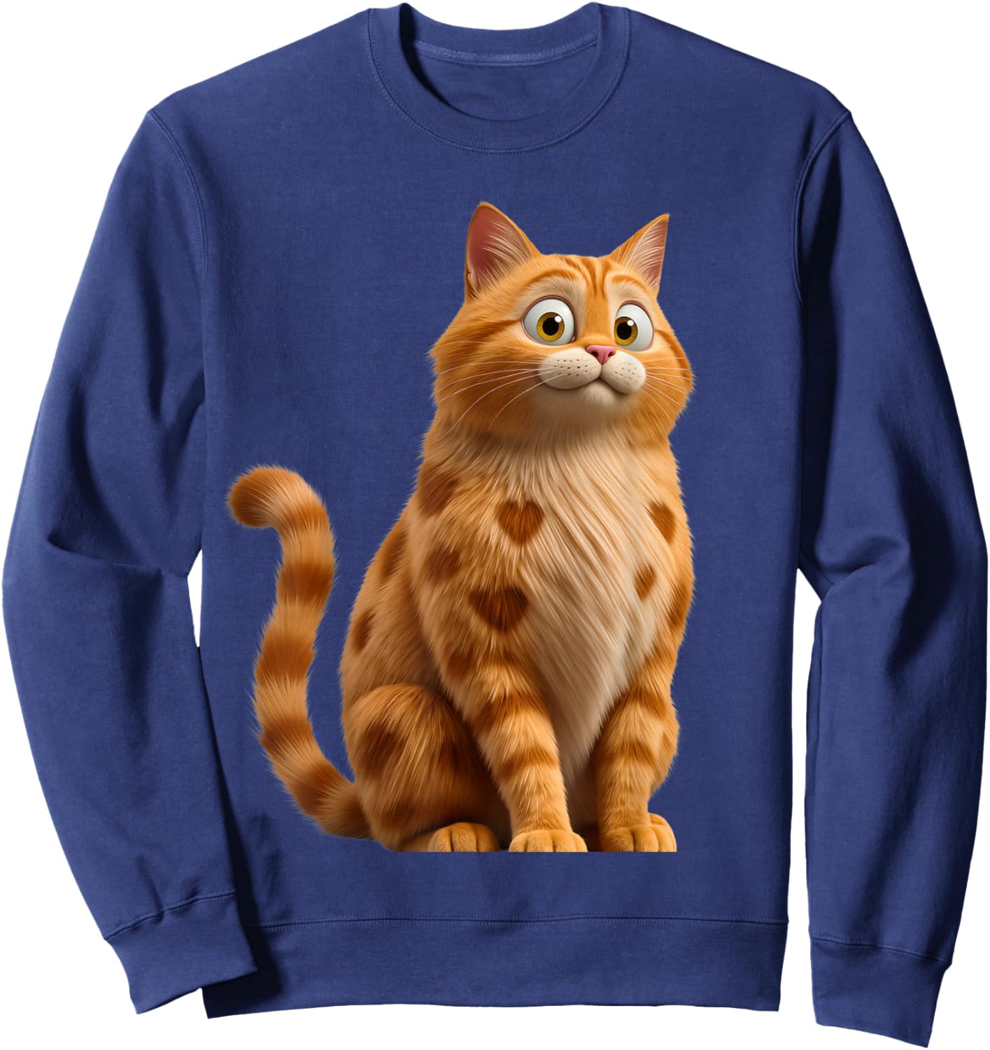 Valentines Day Cat Love Heart Cute V-Day Men Women Girl Boys Sweatshirt - Sweatshirt | Navy