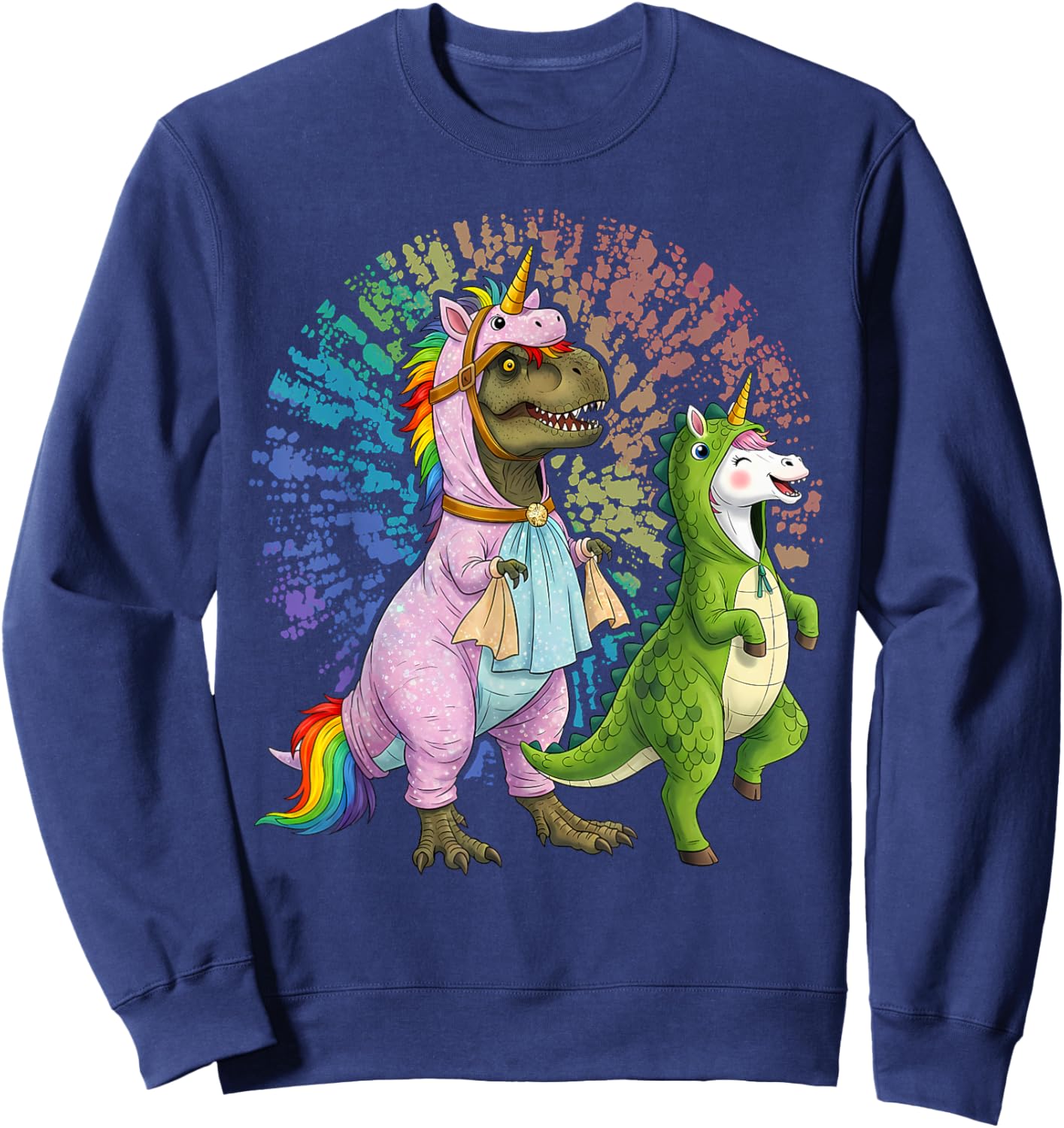 Unicornasaurus - T Rex Dinosaur and Unicorn Sweatshirt - Sweatshirt | Navy