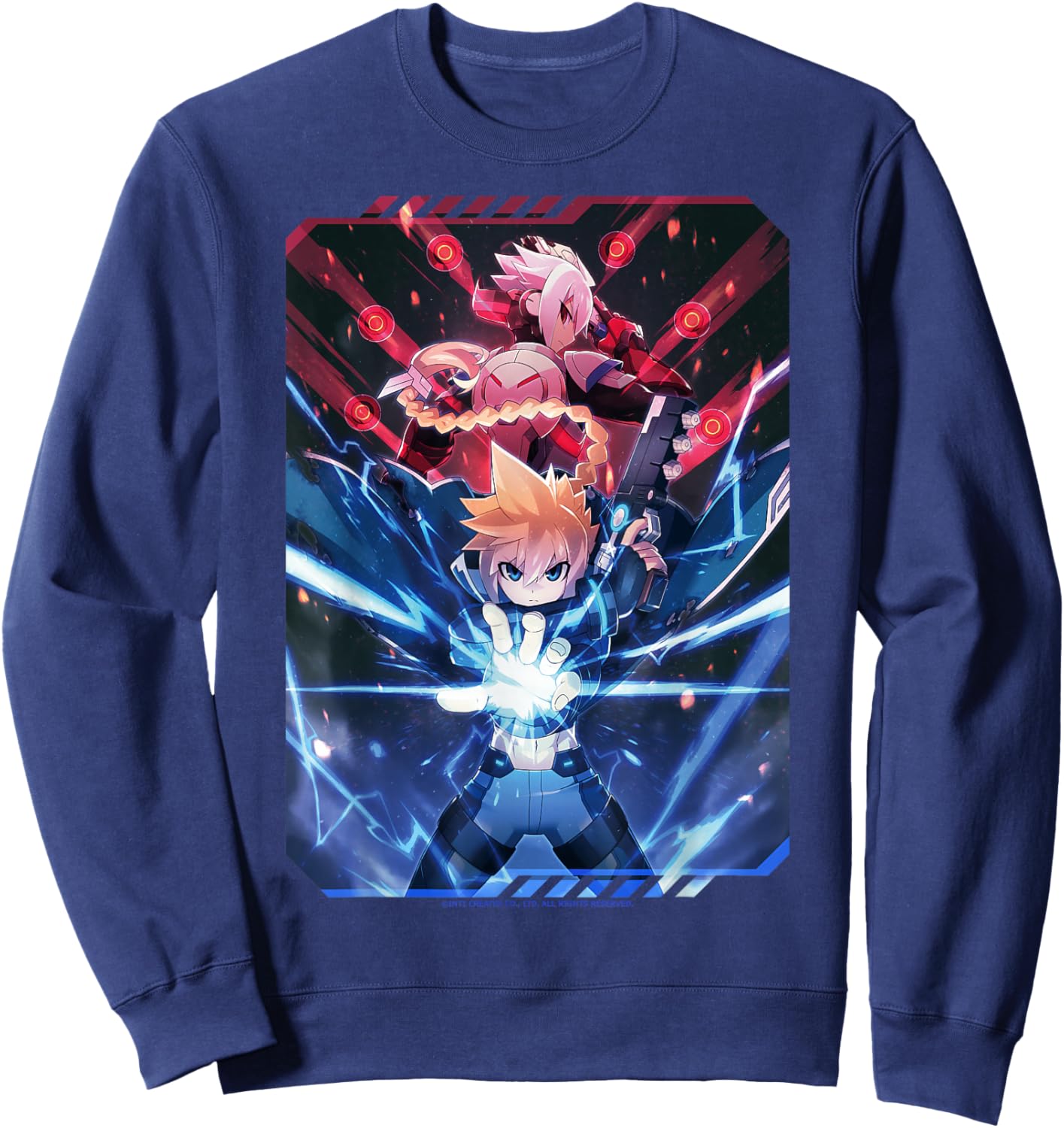 Azure Striker Gunvolt Limited Edition Illustration Sweatshirt - Sweatshirt | Navy