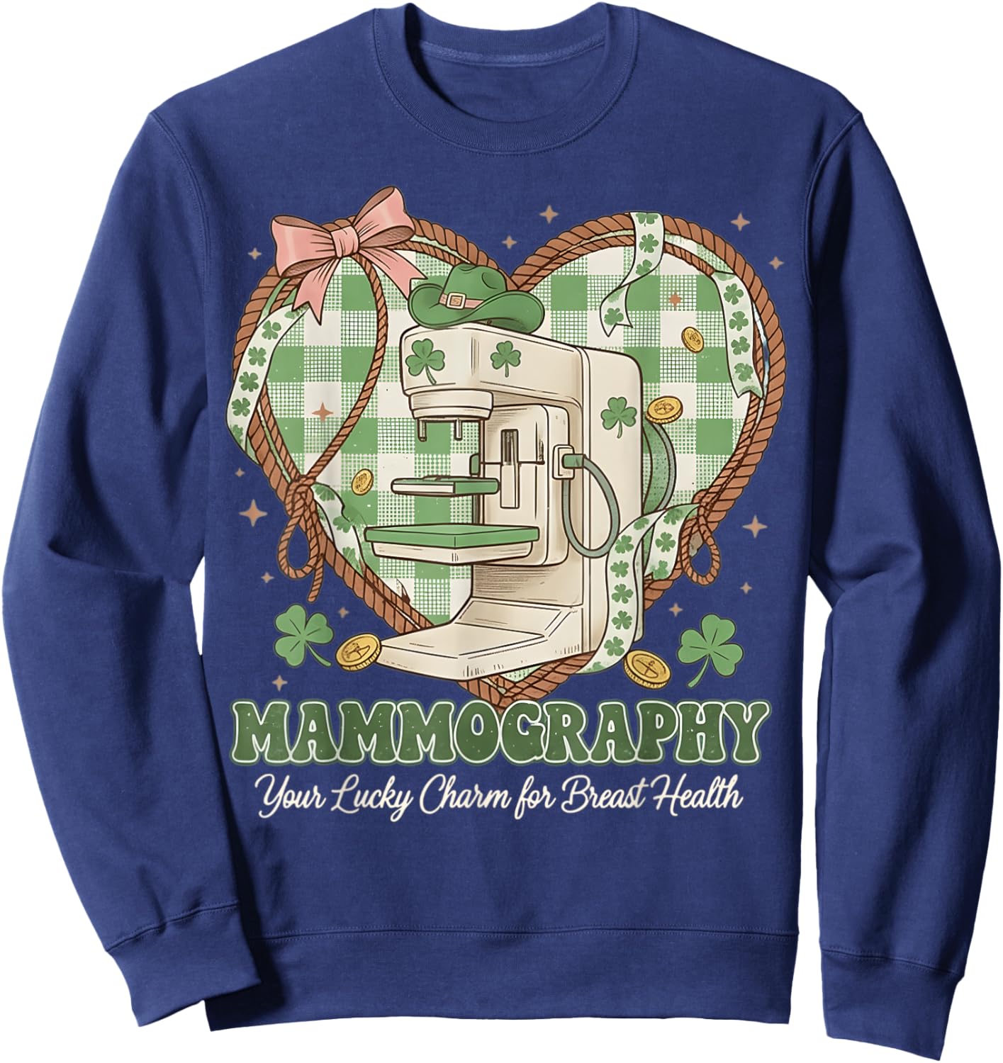 St Patricks Day Funny Mammographer Breast Imaging Squad Sweatshirt - Sweatshirt | Navy