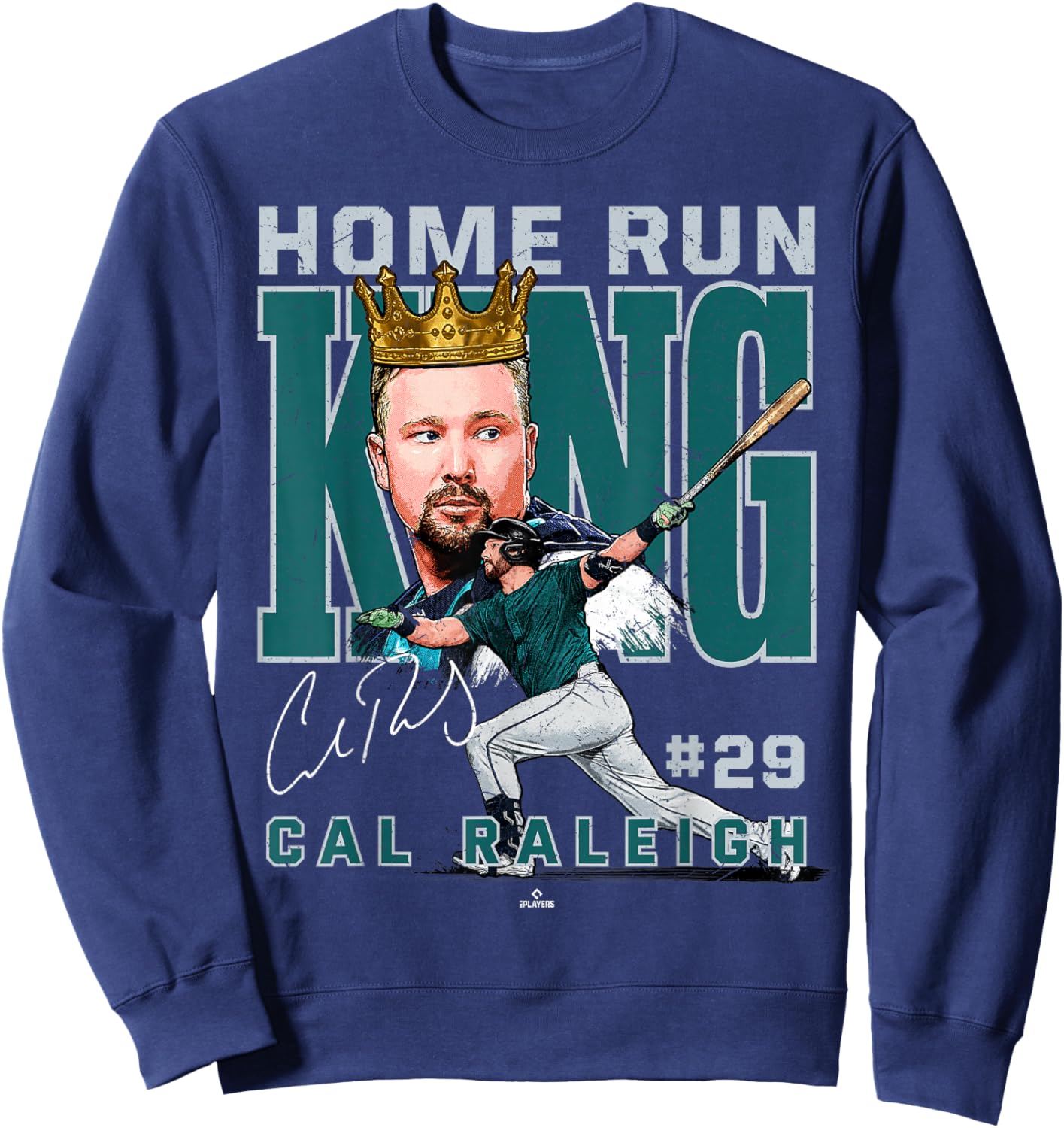 Home Run King Cal Raleigh Seattle Baseball MLBPA Sweatshirt - Sweatshirt | Navy