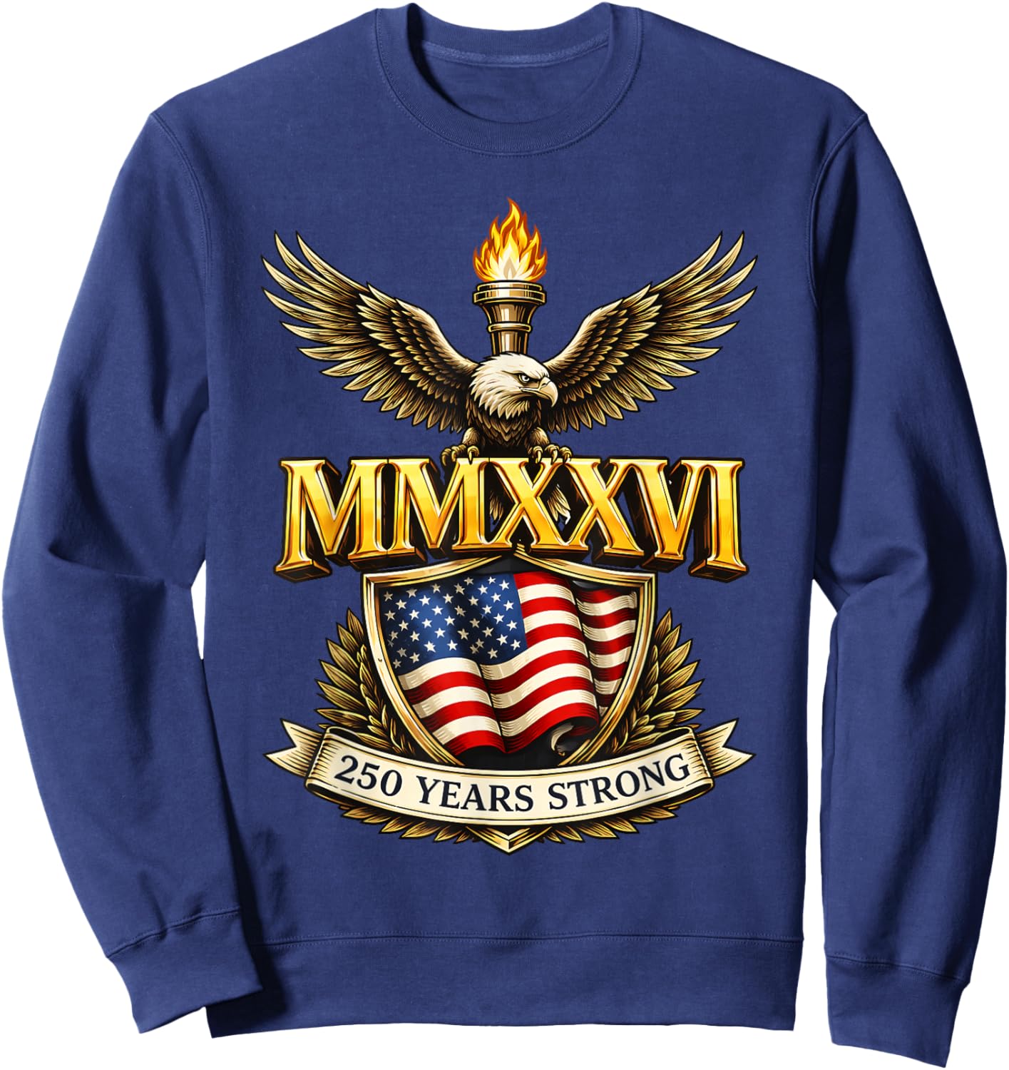 Flag Vintage 250 Years American 1776 2026 250th USA Birthday Sweatshirt - Sweatshirt | Navy