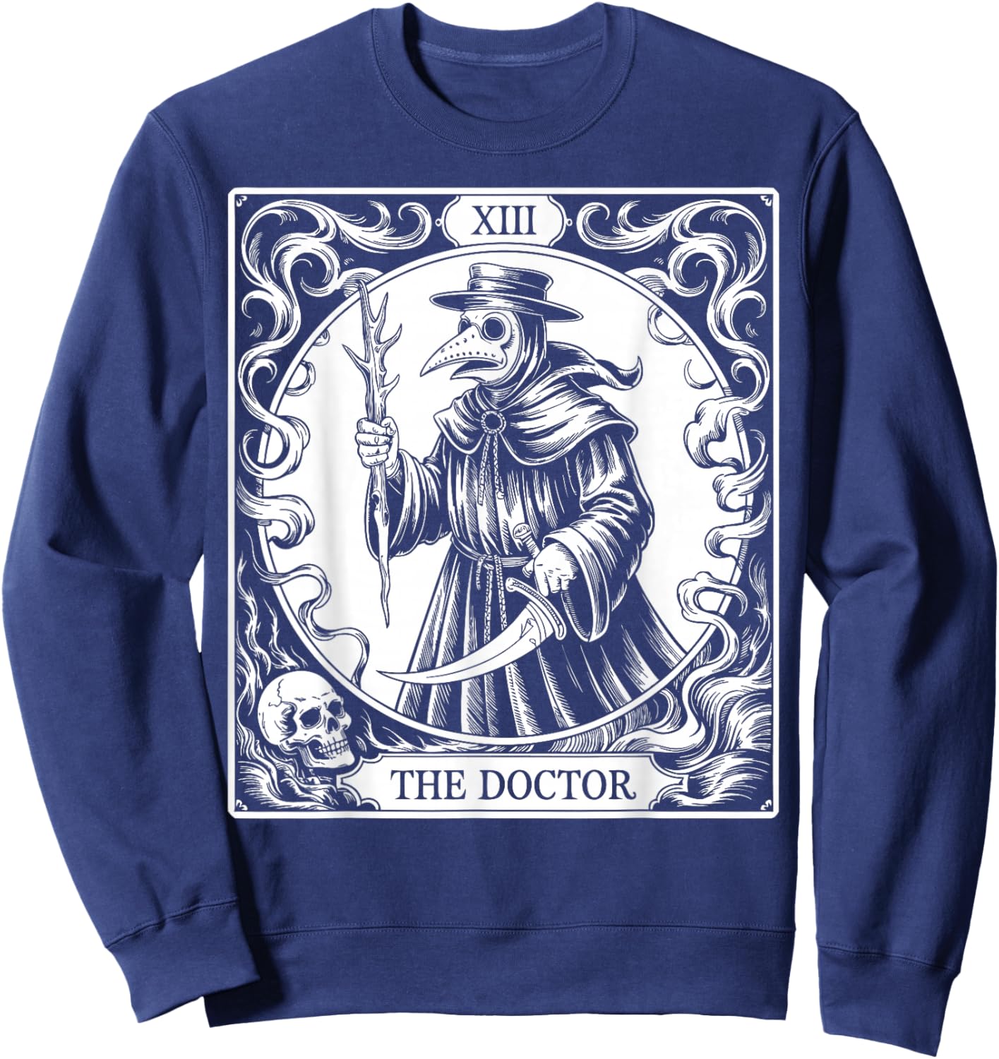 Tarot Card Plague Doctor Sweatshirt - Sweatshirt | Navy