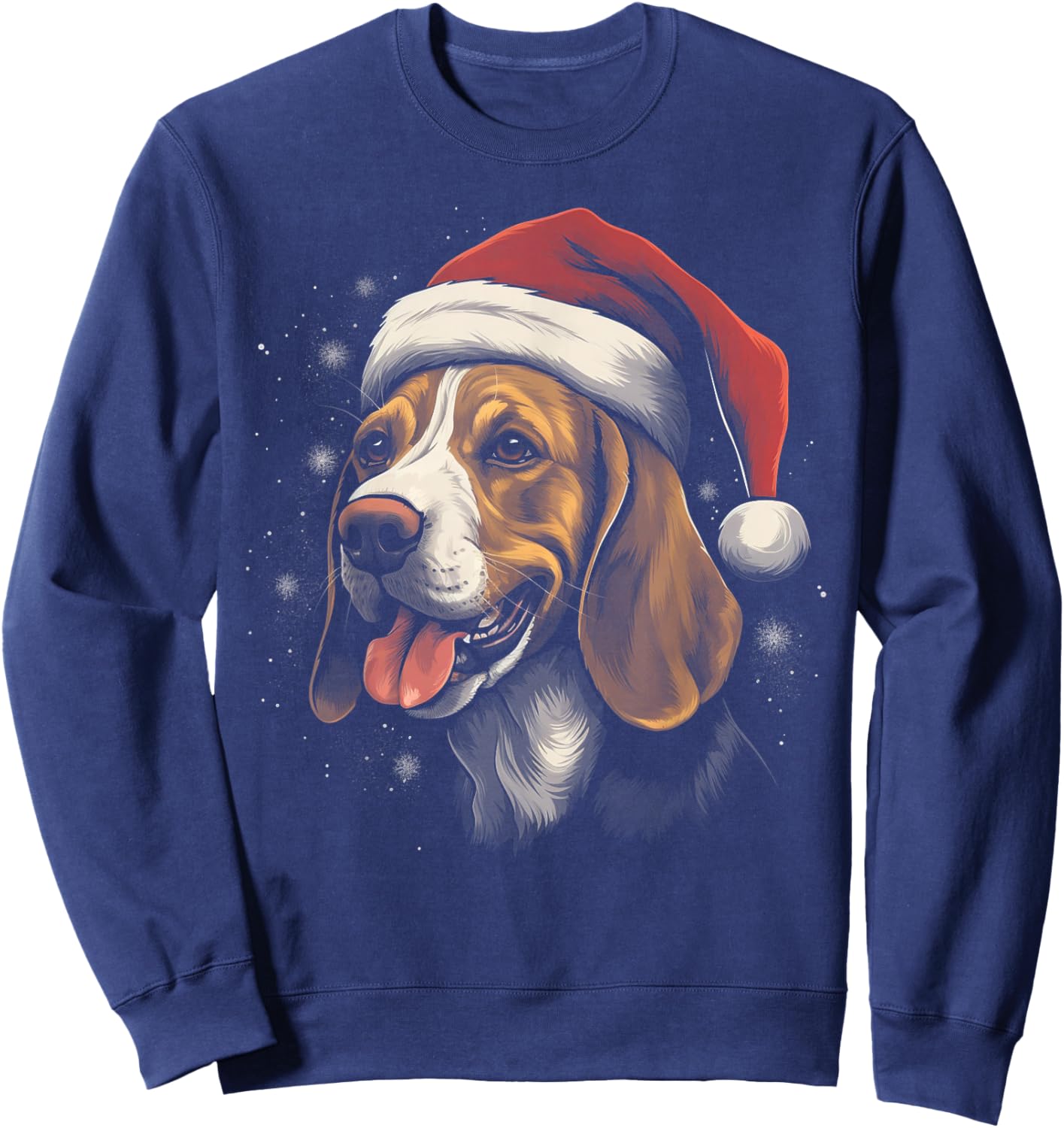 Beagle Dog - Christmas Funny Santa Holiday Men Women Sweatshirt - Sweatshirt | Navy