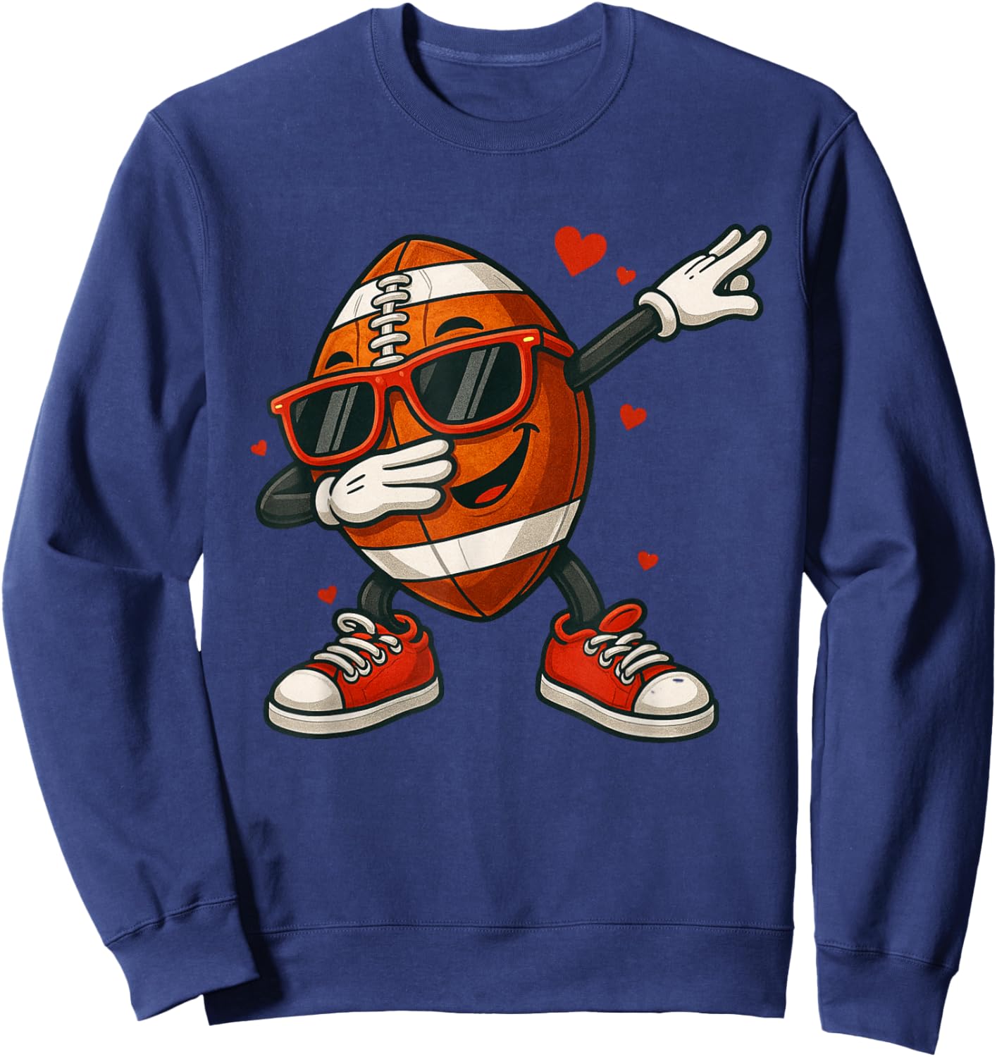Football Dabbing Valentines Day Funny Dab Cute Boys Kids Sweatshirt - Sweatshirt | Navy