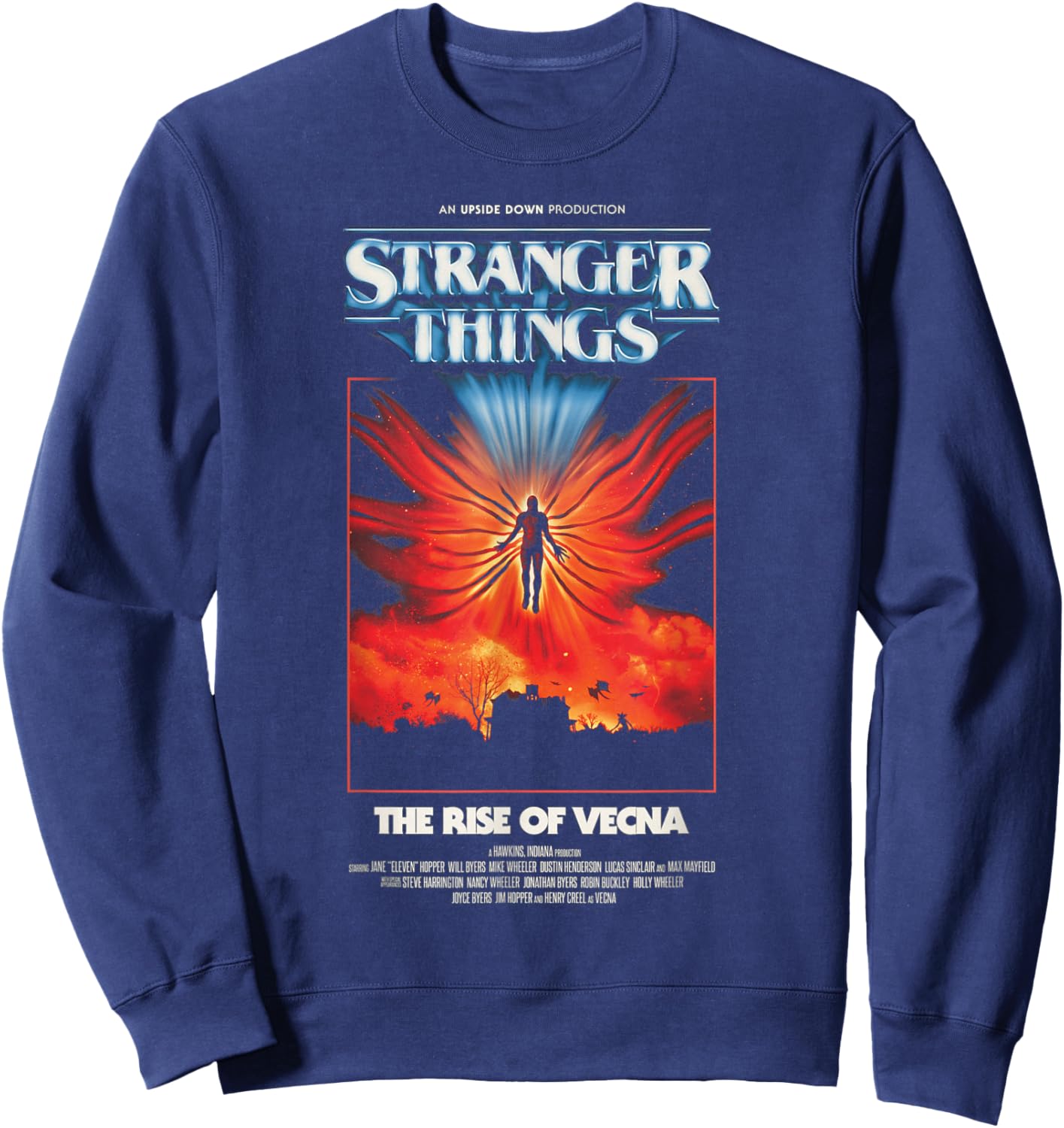 Stranger Things Season 5 The Rise of Vecna Epic Retro Poster Sweatshirt - Sweatshirt | Navy