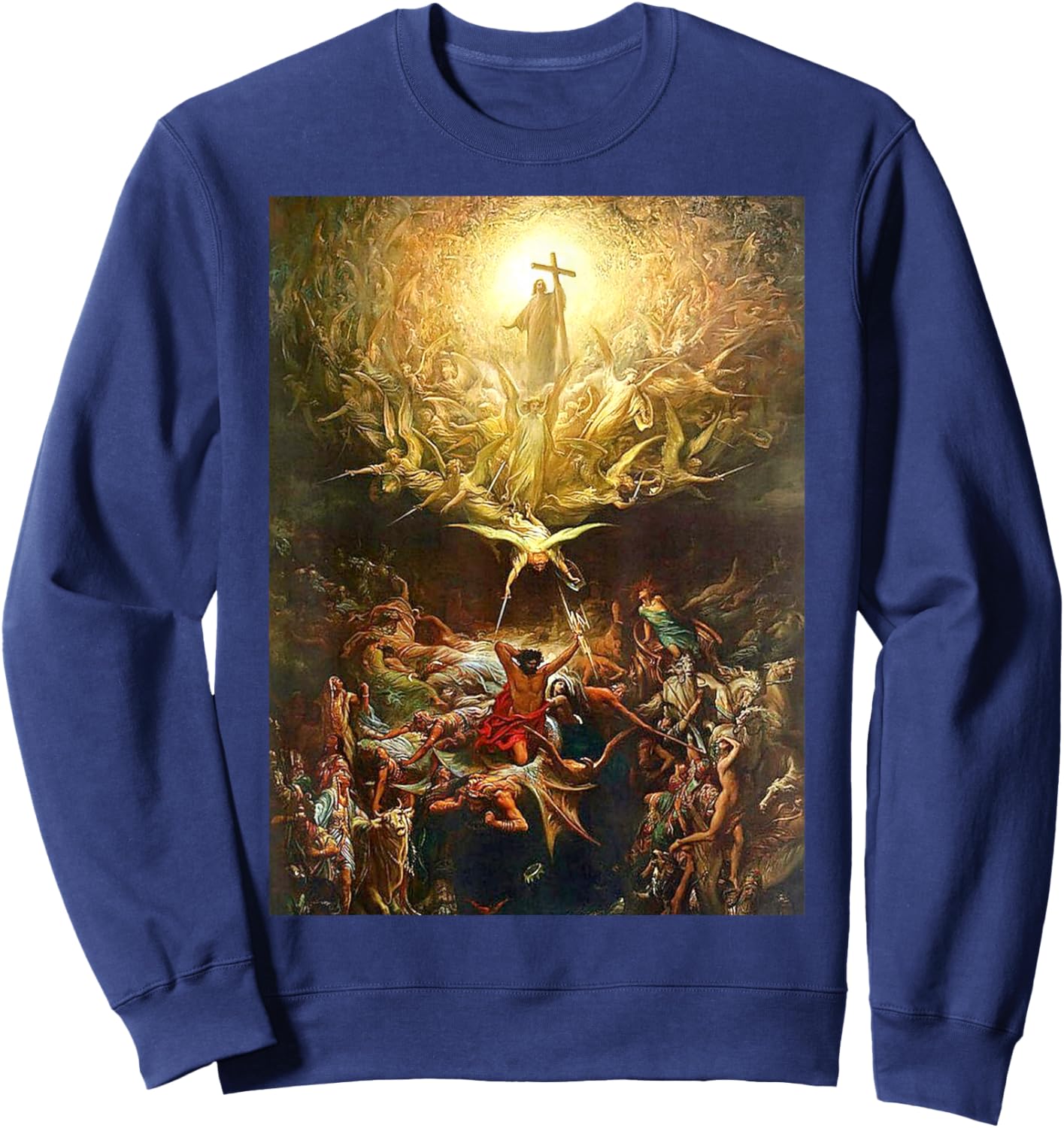 Triumph of Christianity Over Paganism Gustave Dore 1865 Sweatshirt - Sweatshirt | Navy