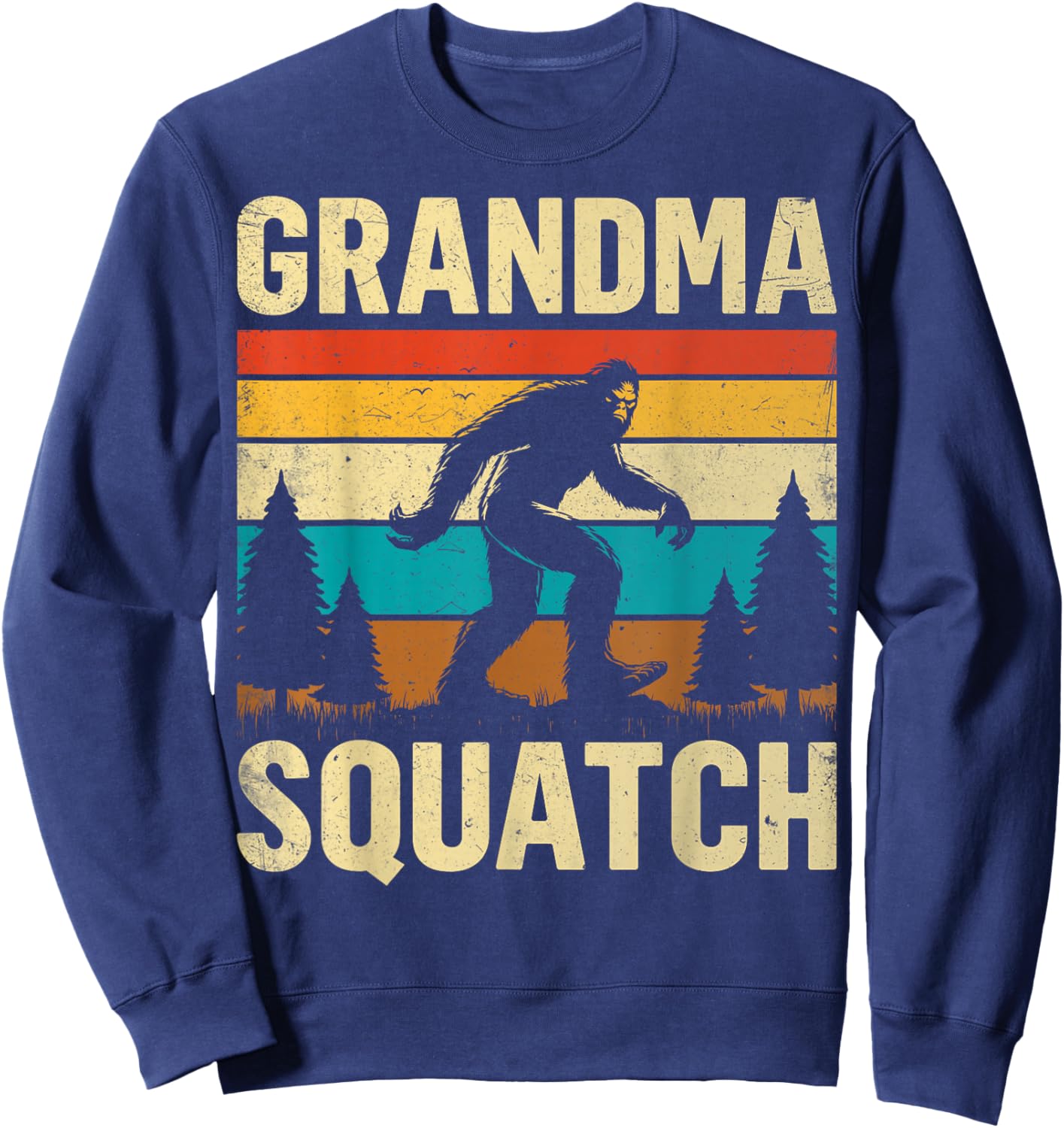 Retro Grandma Squatch - Bigfoot Grandmother Sweatshirt - Sweatshirt | Navy