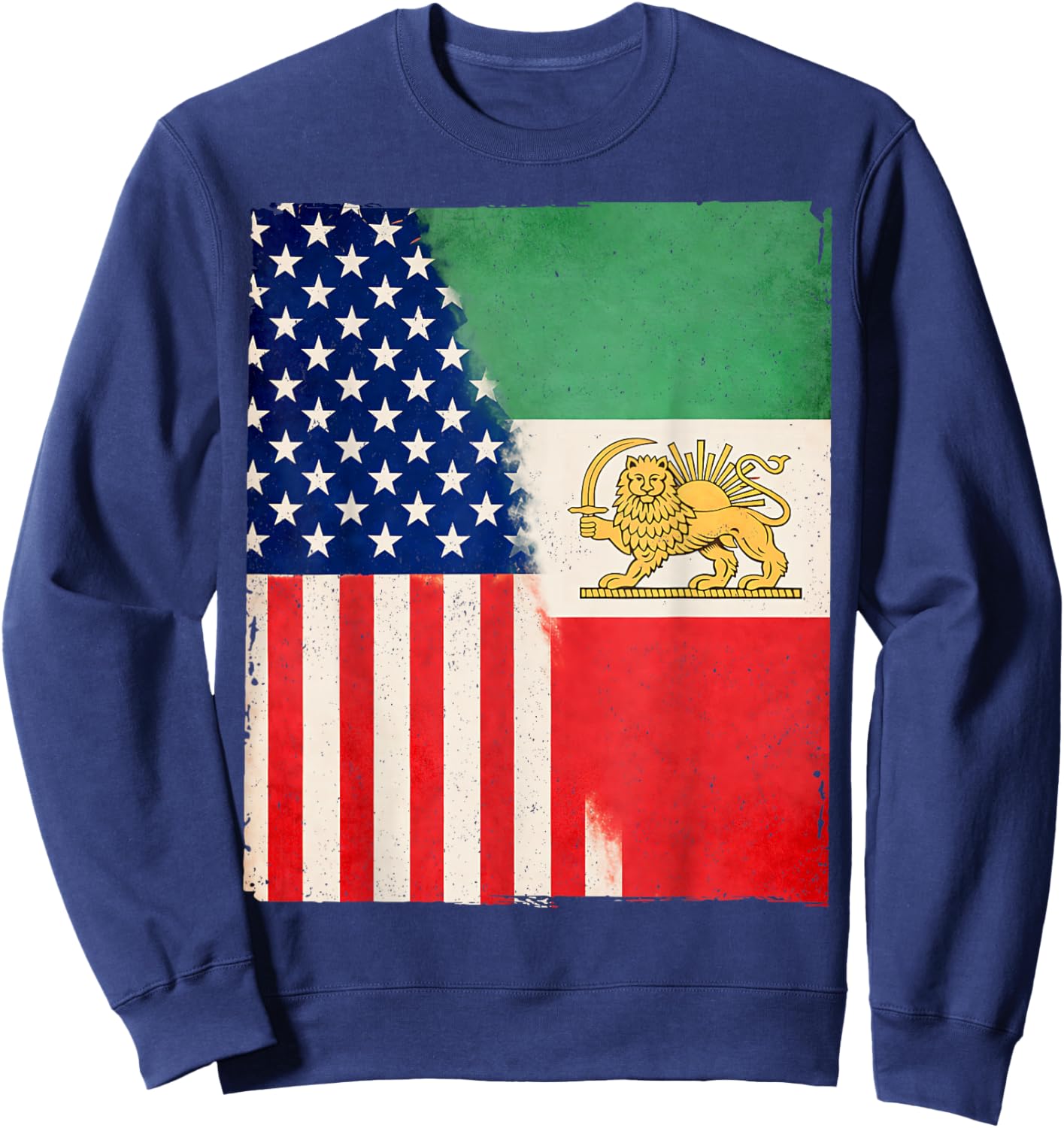 Persian American Flag USA Persia Roots Heritage Sweatshirt - Sweatshirt | Navy
