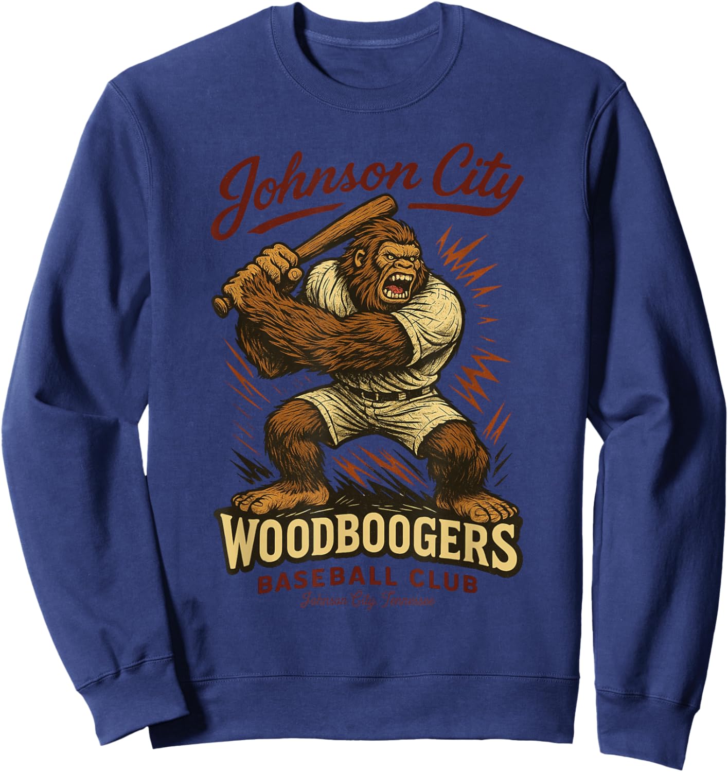 Johnson City Woodboogers Retro Baseball Club Sweatshirt - Sweatshirt | Navy