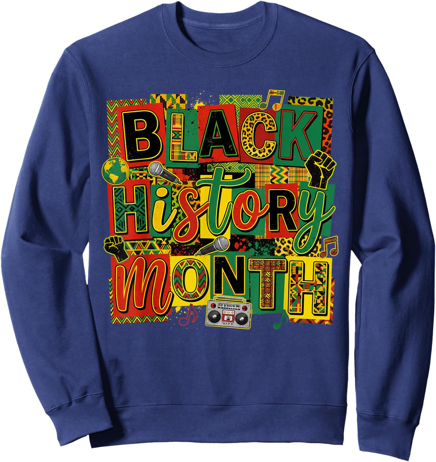 Black History Month Art Design Afro Culture Celebration Sweatshirt - Sweatshirt | Navy