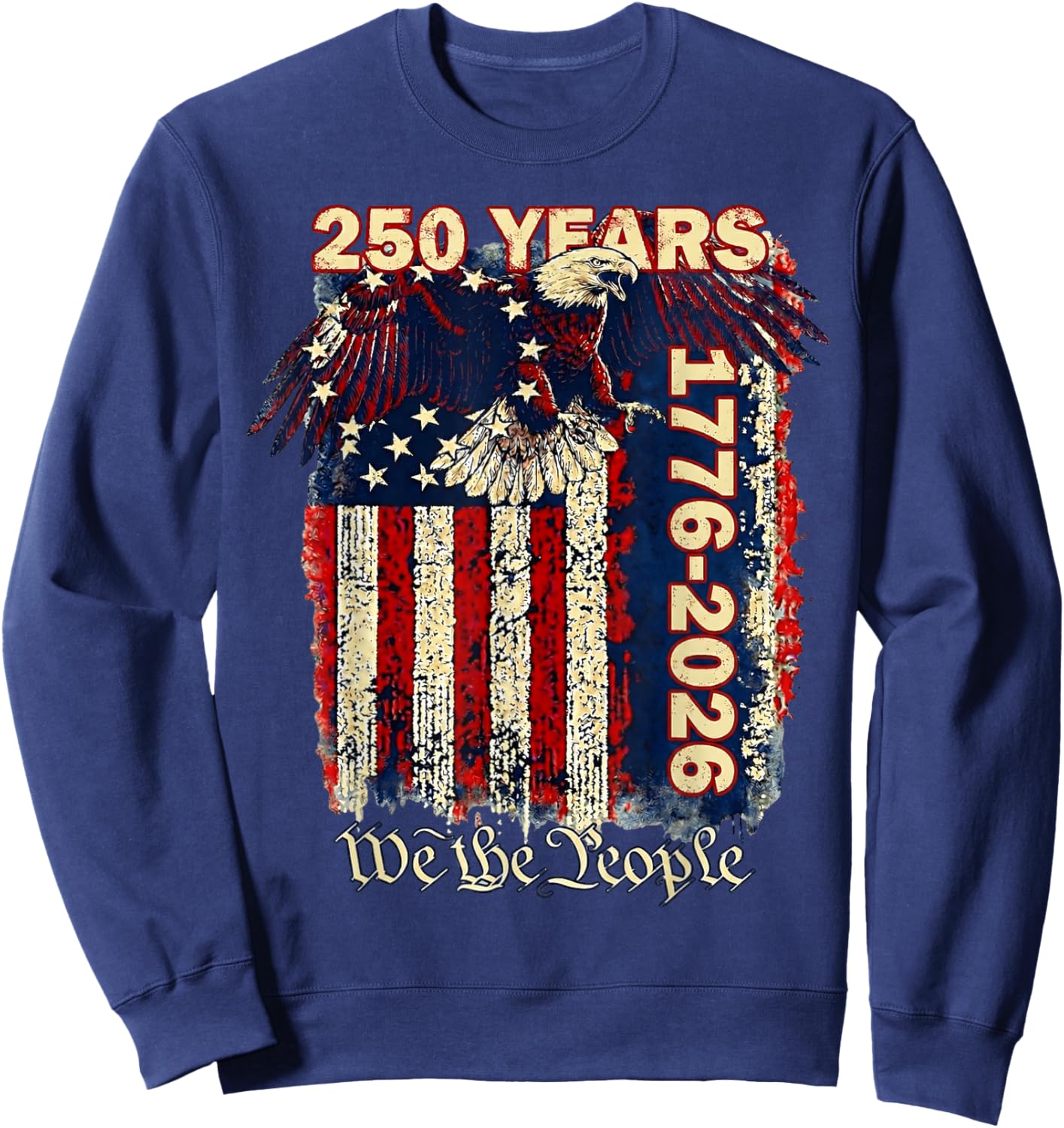 250 Anniversary USA Patriotic Men Women 1776 America 250th Sweatshirt - Sweatshirt | Navy