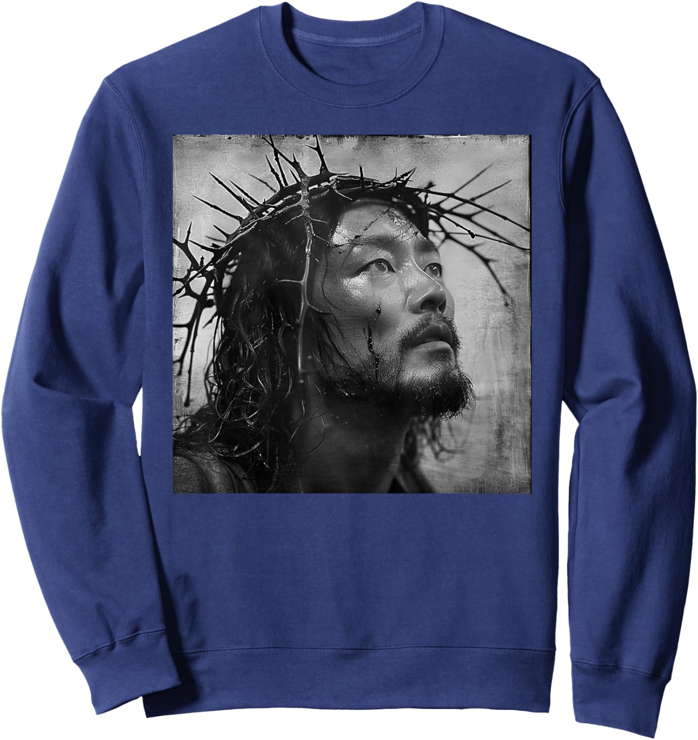 Asian Jesus, Christianity, Church, Asia, Jesus Sweatshirt - Sweatshirt | Navy