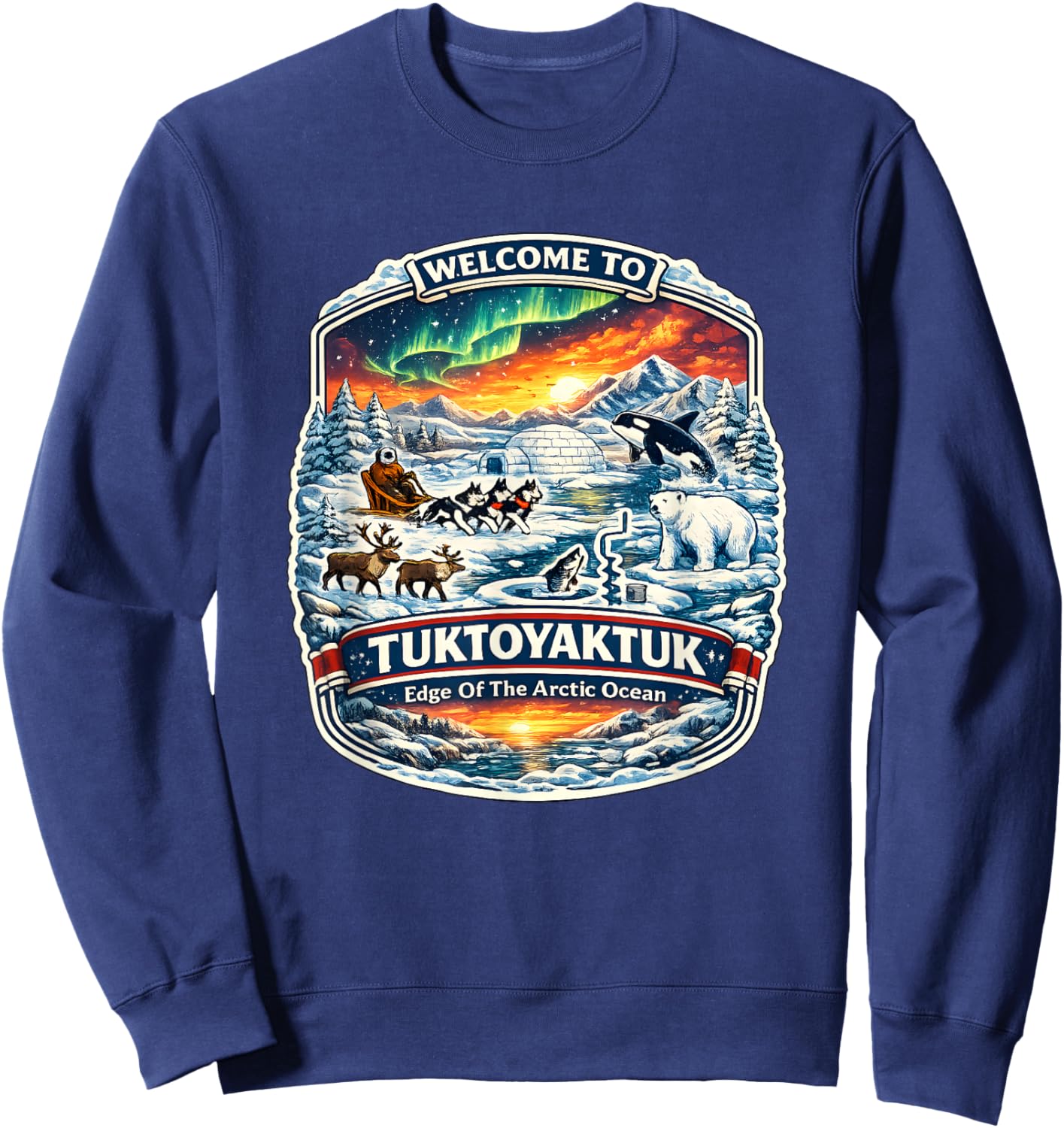 Tuktoyaktuk Northwest Territories Edge of The Arctic Ocean Sweatshirt - Sweatshirt | Navy