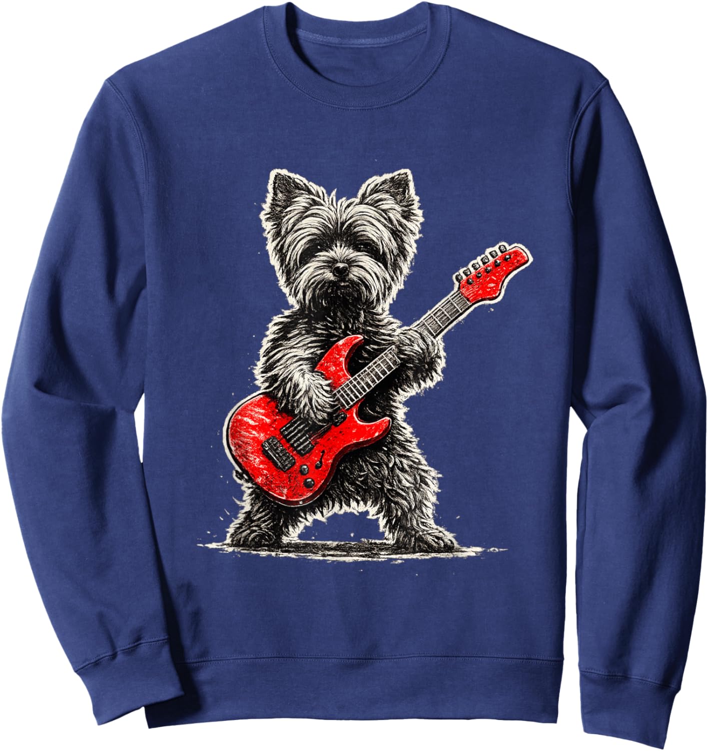 Yorkie Dad, Yorkshire Rocking, Rock Yorkshire Terrier Dads Sweatshirt - Sweatshirt | Navy