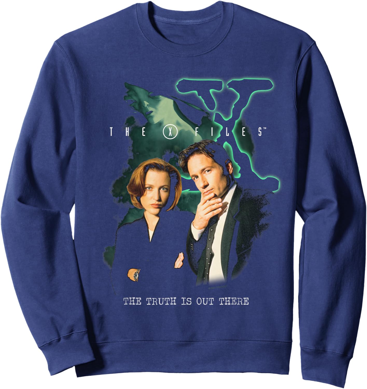 The X-Files Truth is Out There Alien Poster Retro 90's TV Sweatshirt - Sweatshirt | Navy