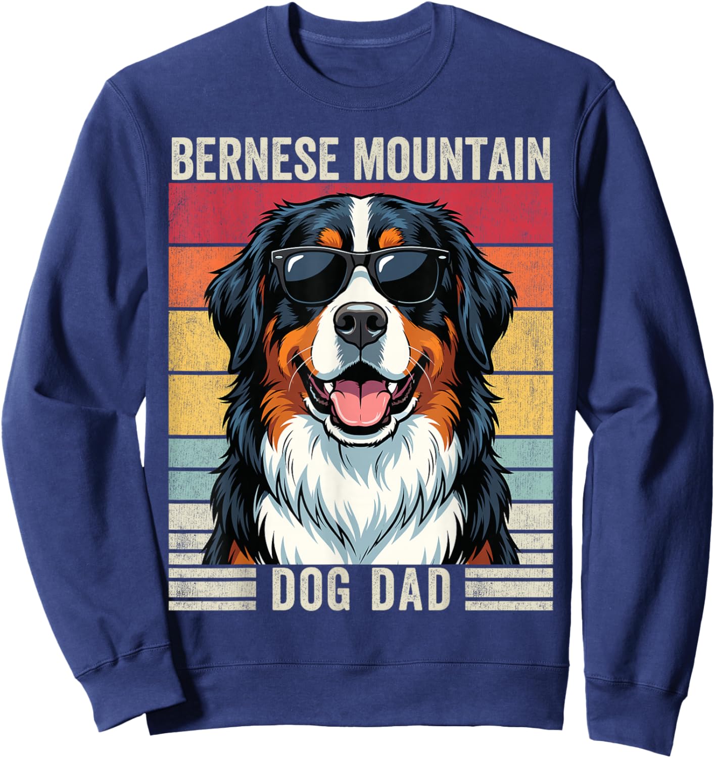 Bernese Mountain Dog Dad Sweatshirt - Sweatshirt | Navy