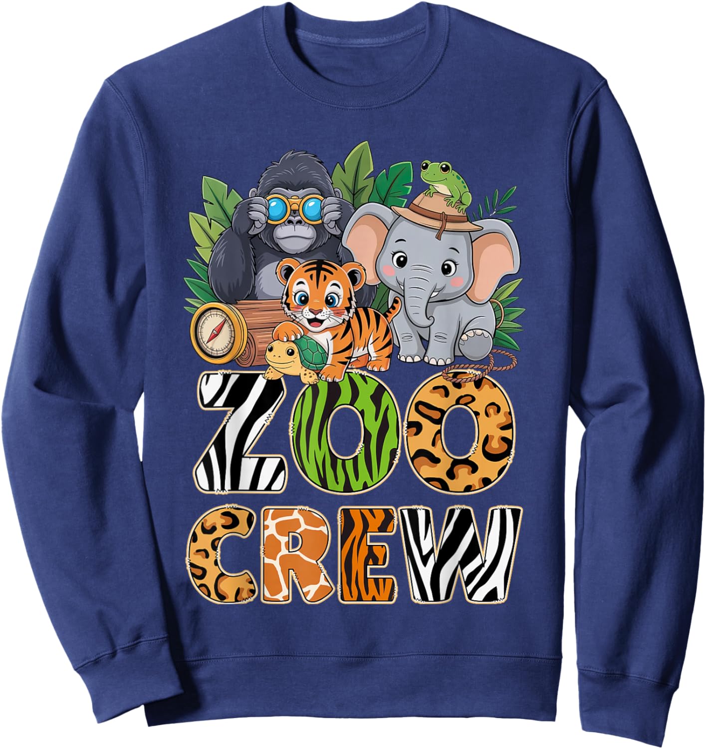 Zoo Crew Cute Jungle Animals Safari Adventure Zoo Keeper Sweatshirt - Sweatshirt | Navy