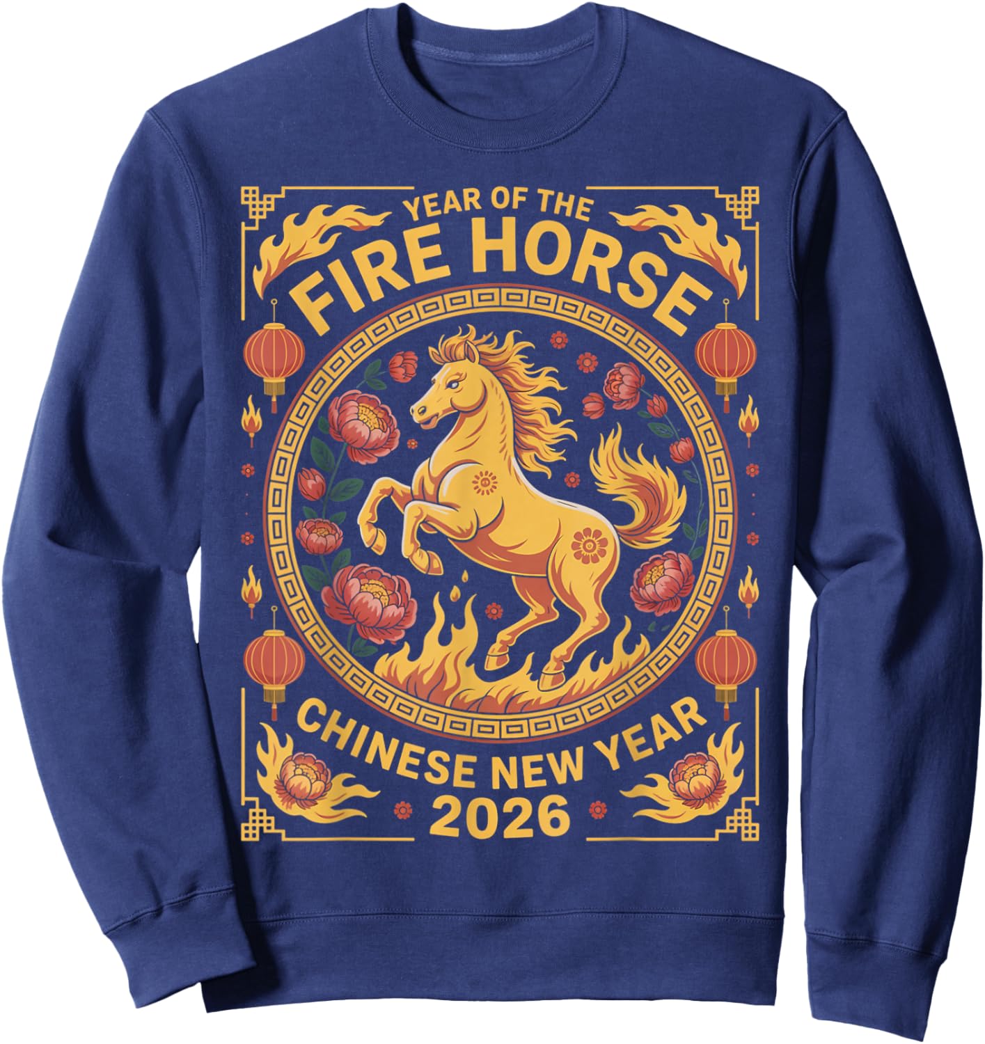 Fire Horse Zodiac Chinese Lunar New Year of The Horse 2026 Sweatshirt - Sweatshirt | Navy