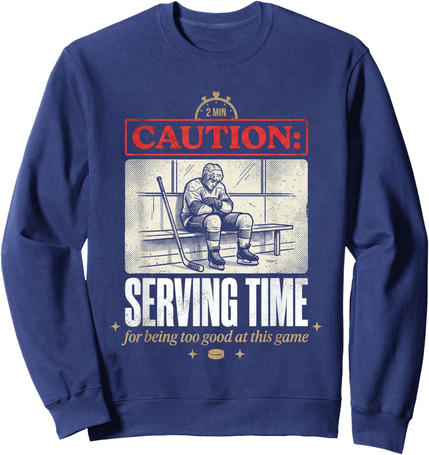 Funny Ice Hockey Penalty Box Sweatshirt - Sweatshirt | Navy