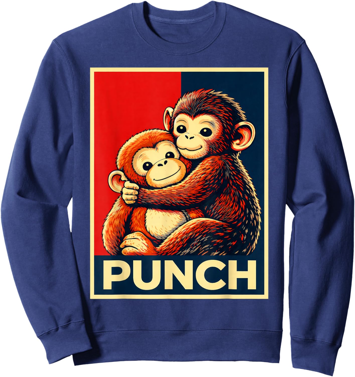 Baby Monkey Named Punch Sweatshirt - Sweatshirt | Navy