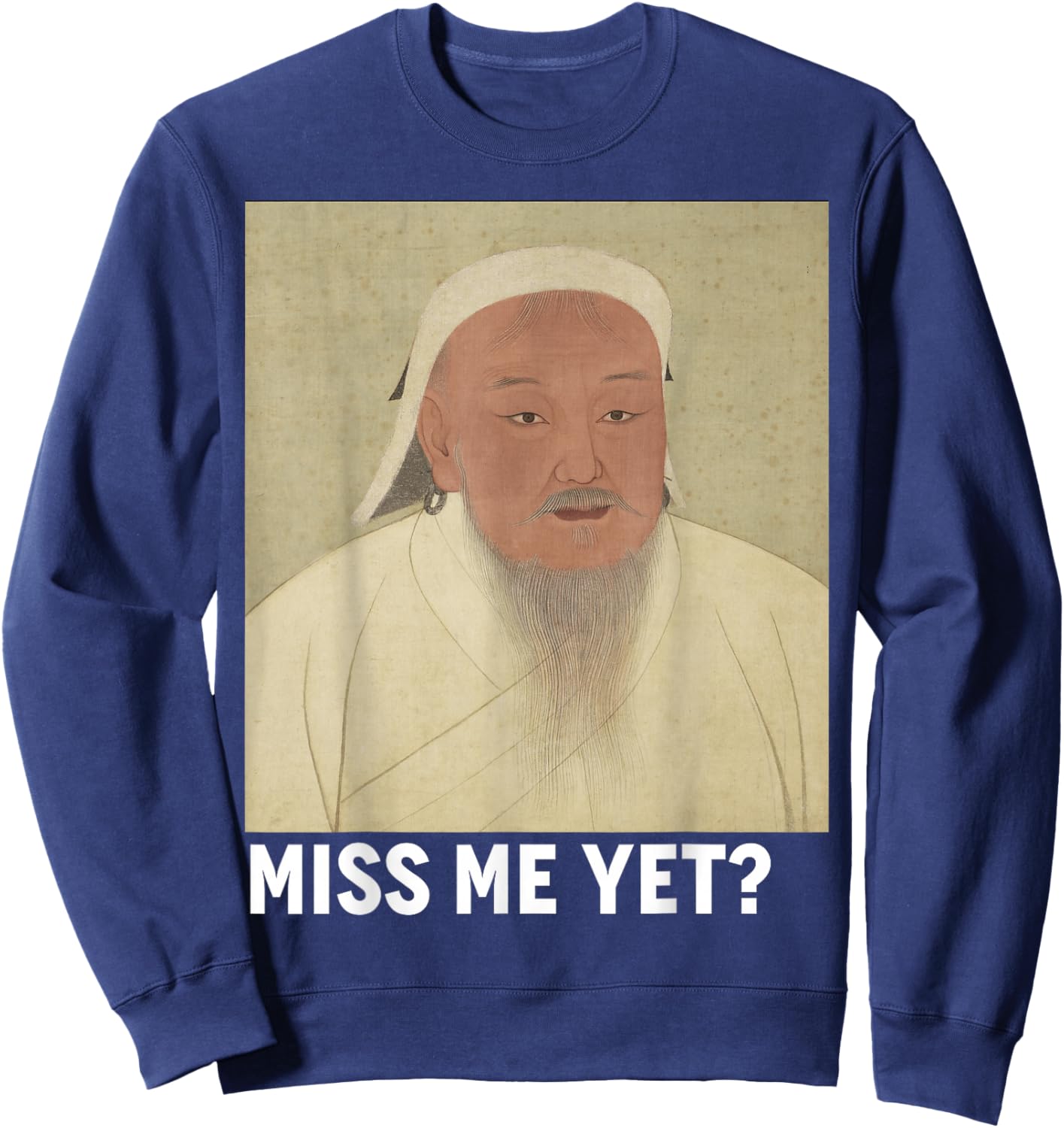 Genghis Khan Portrait Sweatshirt - Sweatshirt | Navy