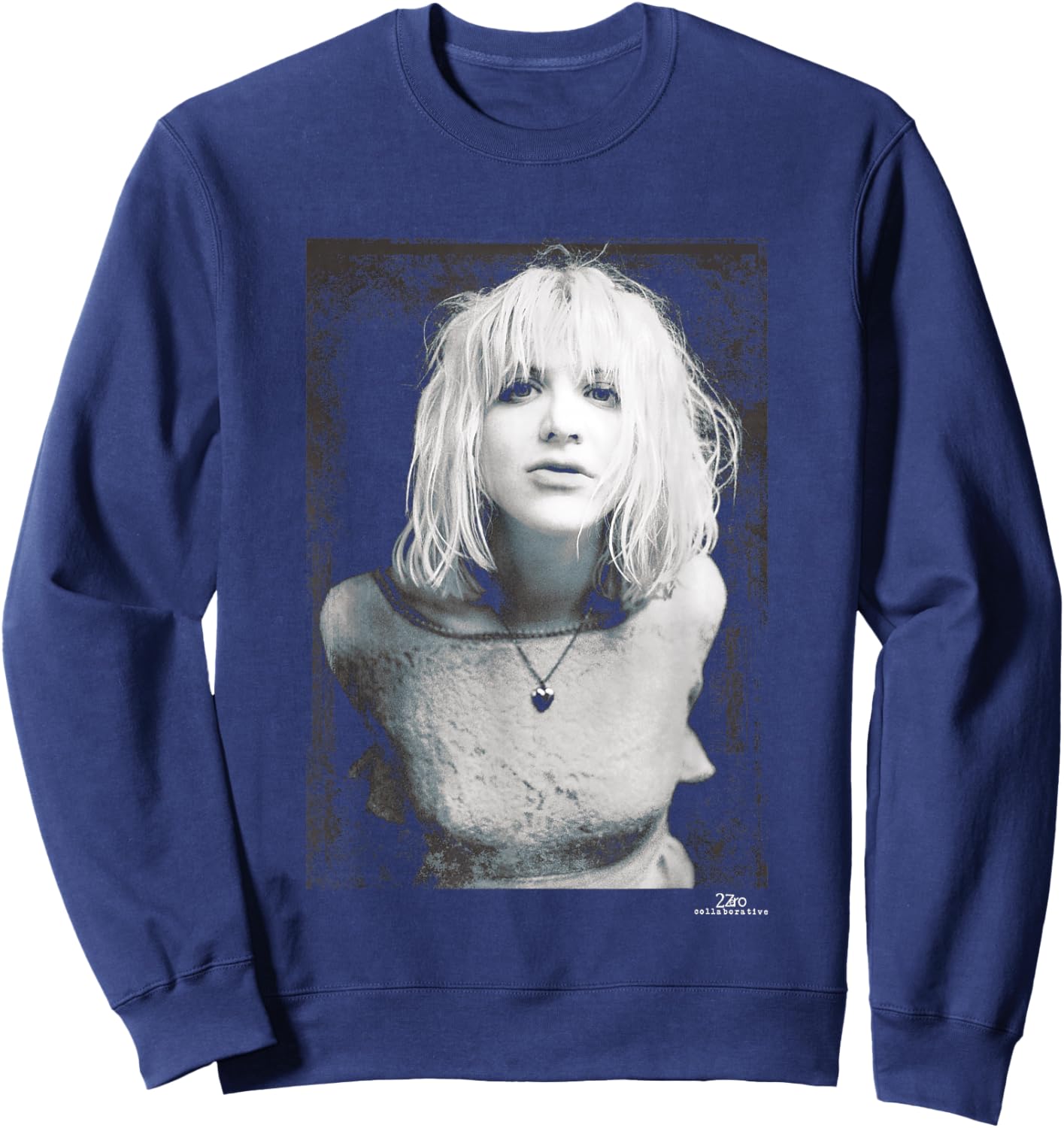 Hole Singer Courtney Love Portrait by Phil Nicholls Sweatshirt - Sweatshirt | Navy