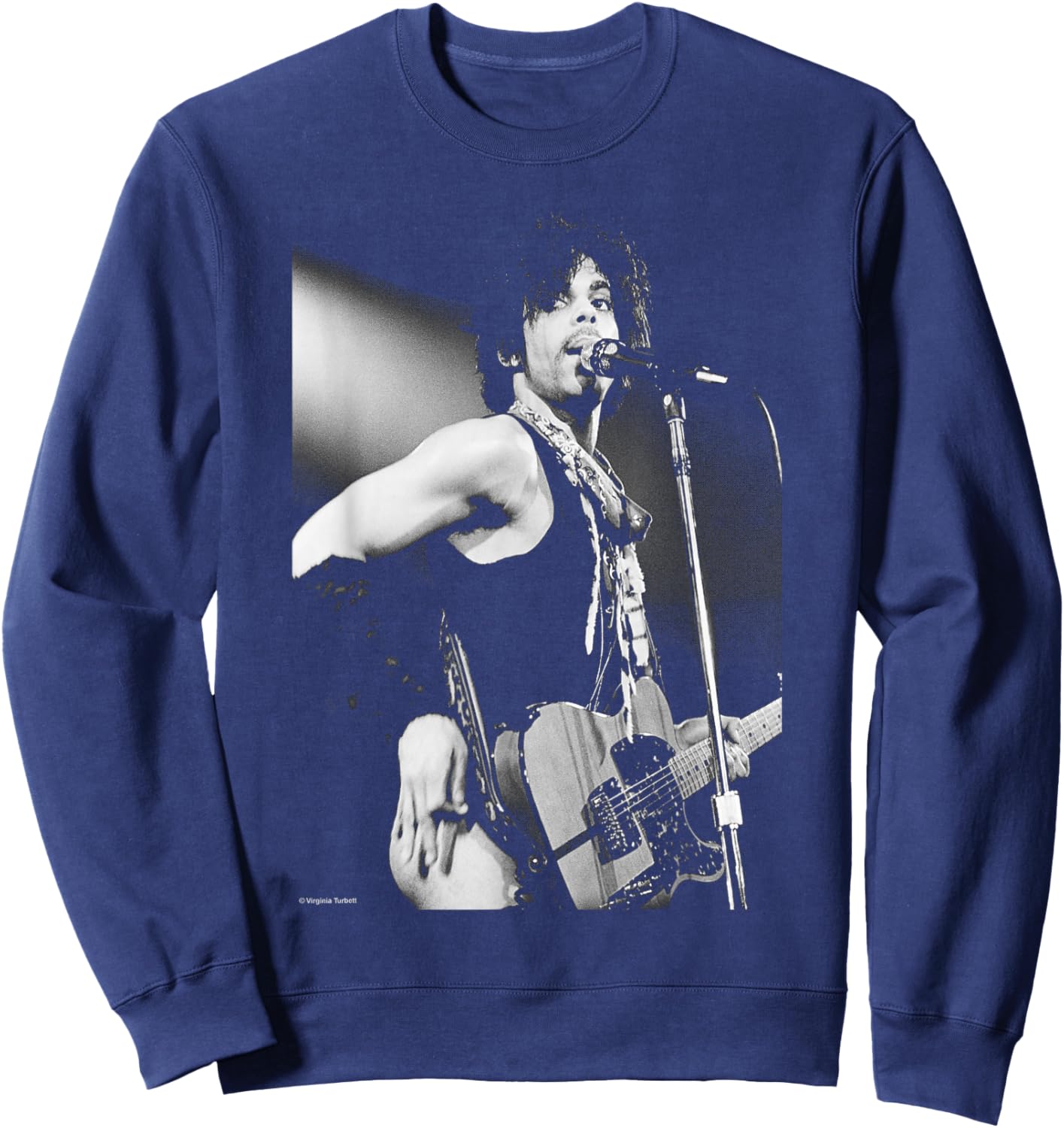 Prince Amsterdam 1981 Purple Rain Guitar by Virginia Turbett Sweatshirt - Sweatshirt | Navy