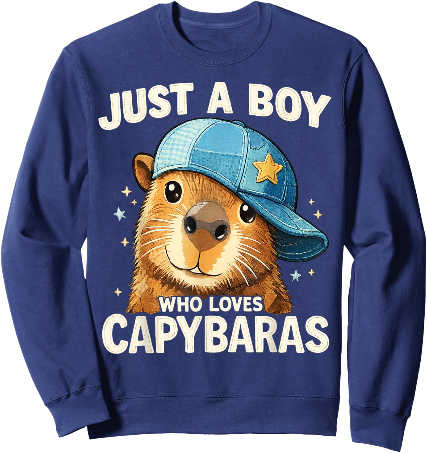 Just A Boy Who Loves Capybaras Funny Capybara Boys Sweatshirt - Sweatshirt | Navy