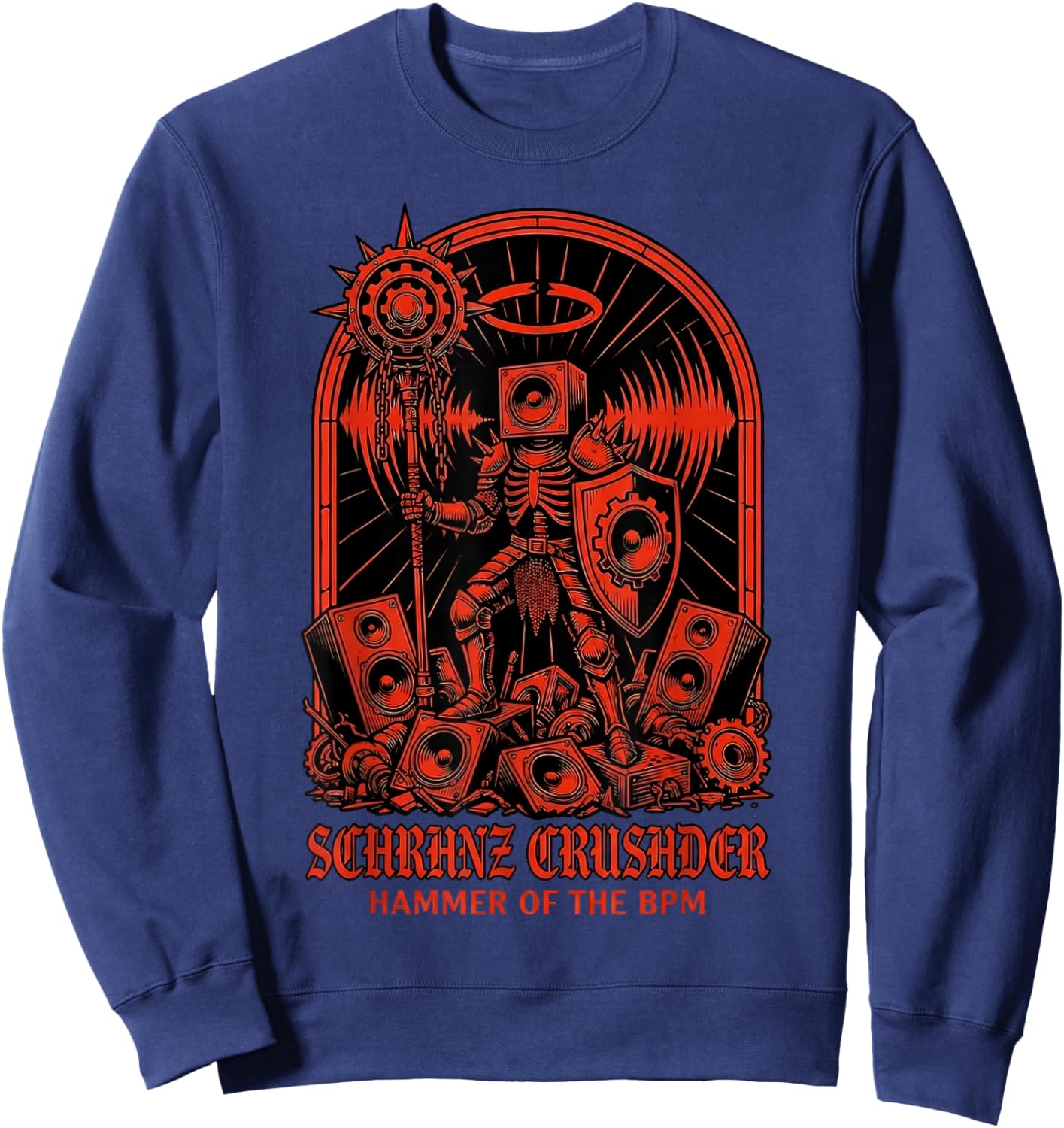 Hard Techno Schranz Crusader BPM Sweatshirt - Sweatshirt | Navy