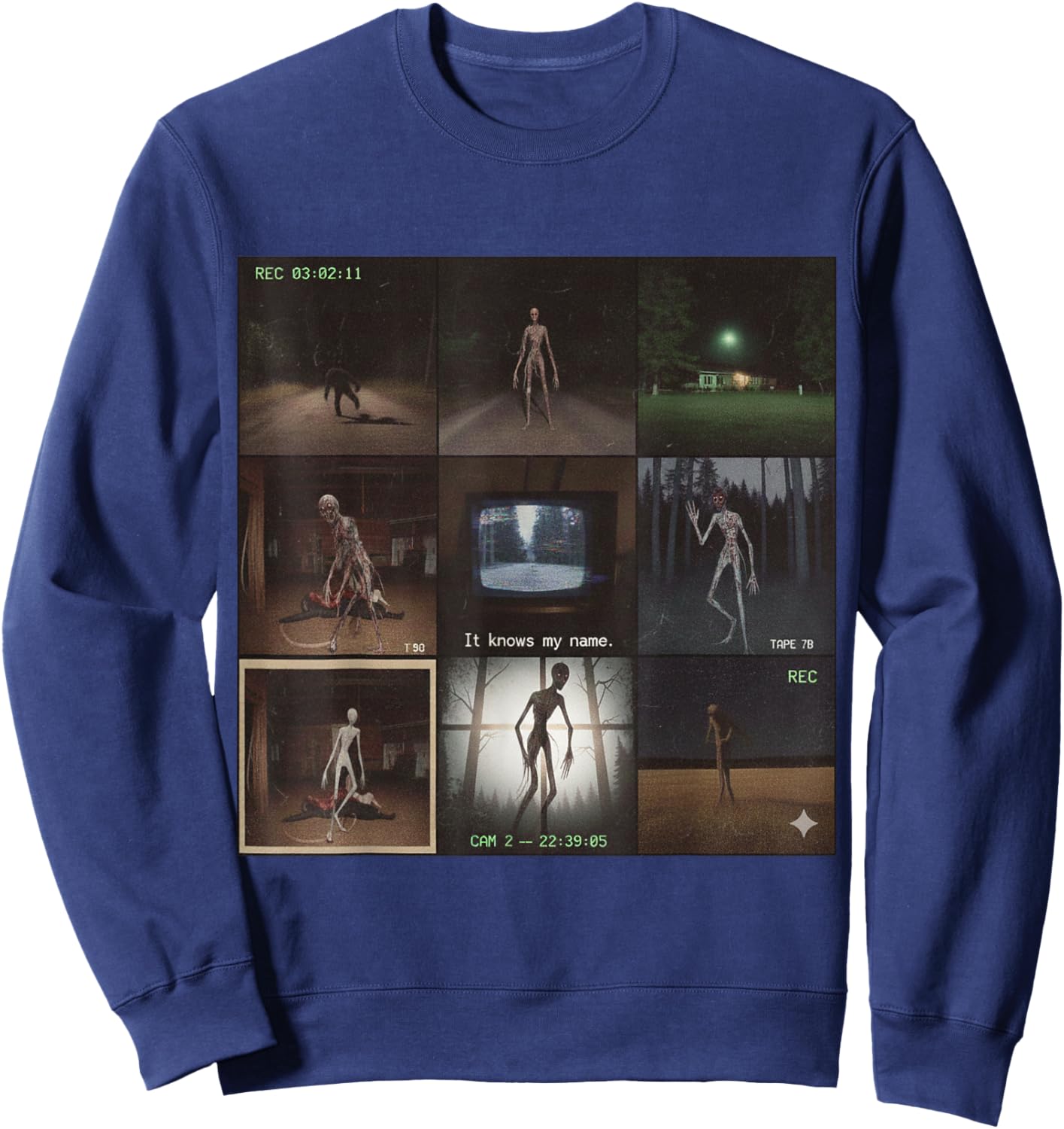 Creepy Analog Horror Skinwalkers Sweatshirt - Sweatshirt | Navy