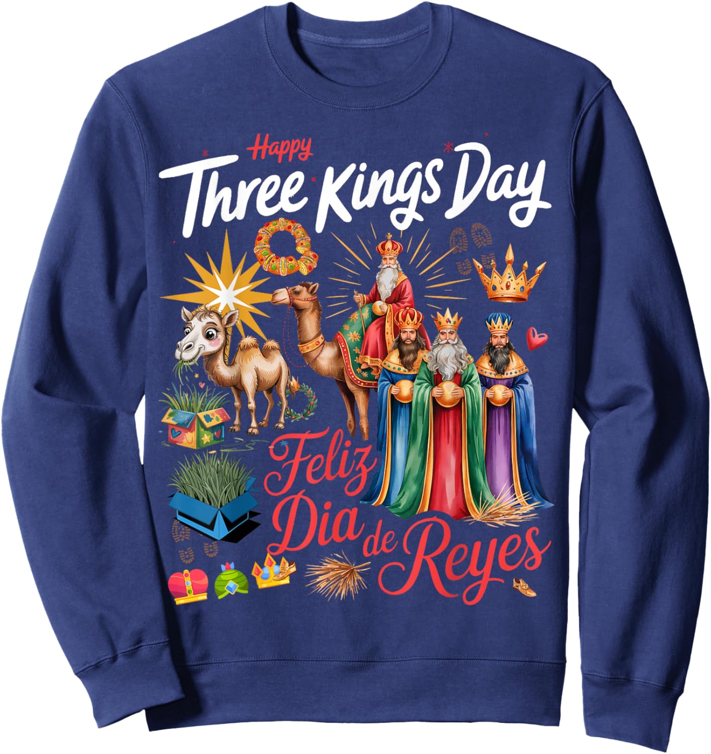 Three Kings Day Costume Idea & Día De Los Reyes Sweatshirt - Sweatshirt | Navy