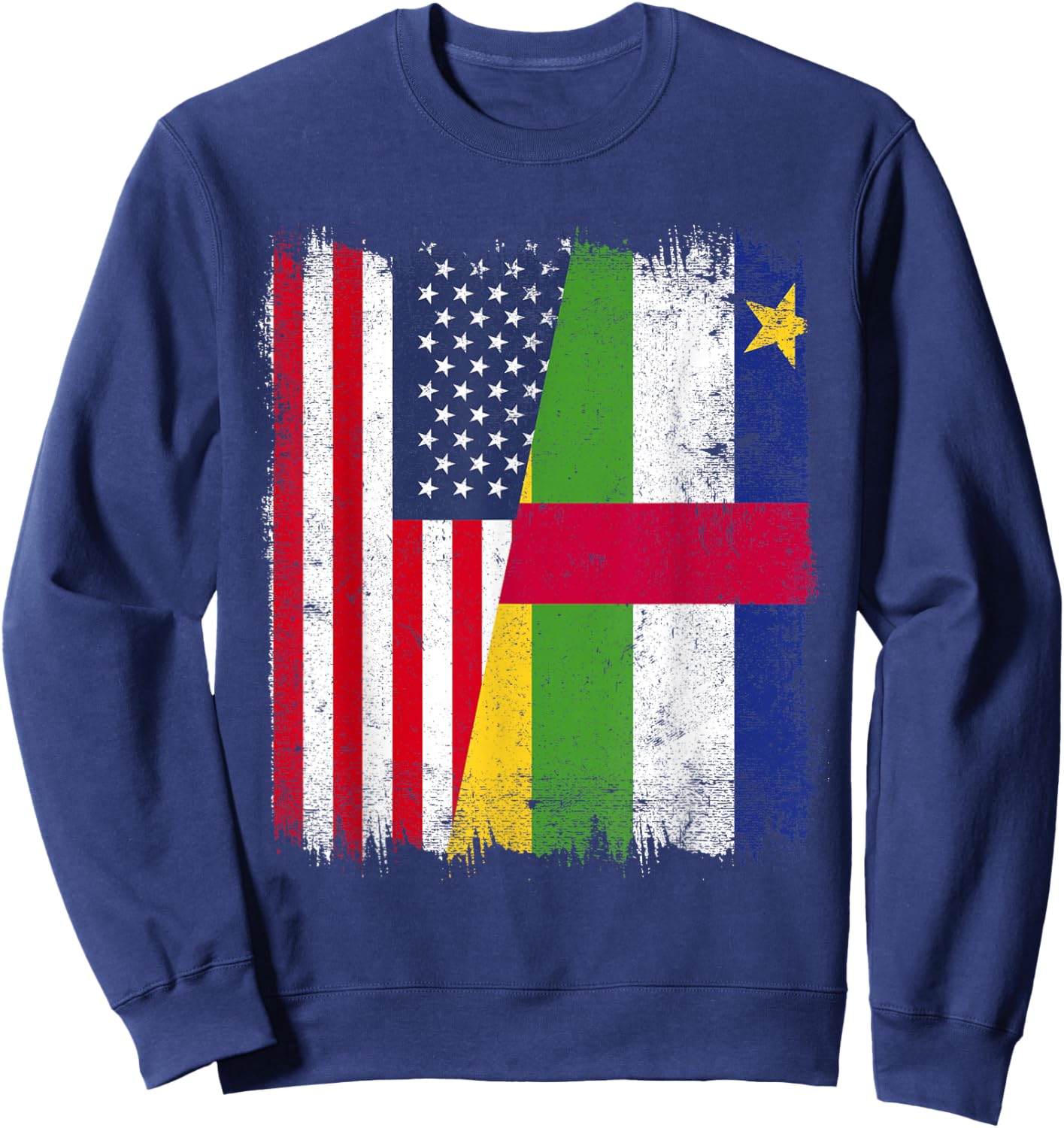 USA Central African Republic Half Flag American CAR Roots Sweatshirt - Sweatshirt | Navy