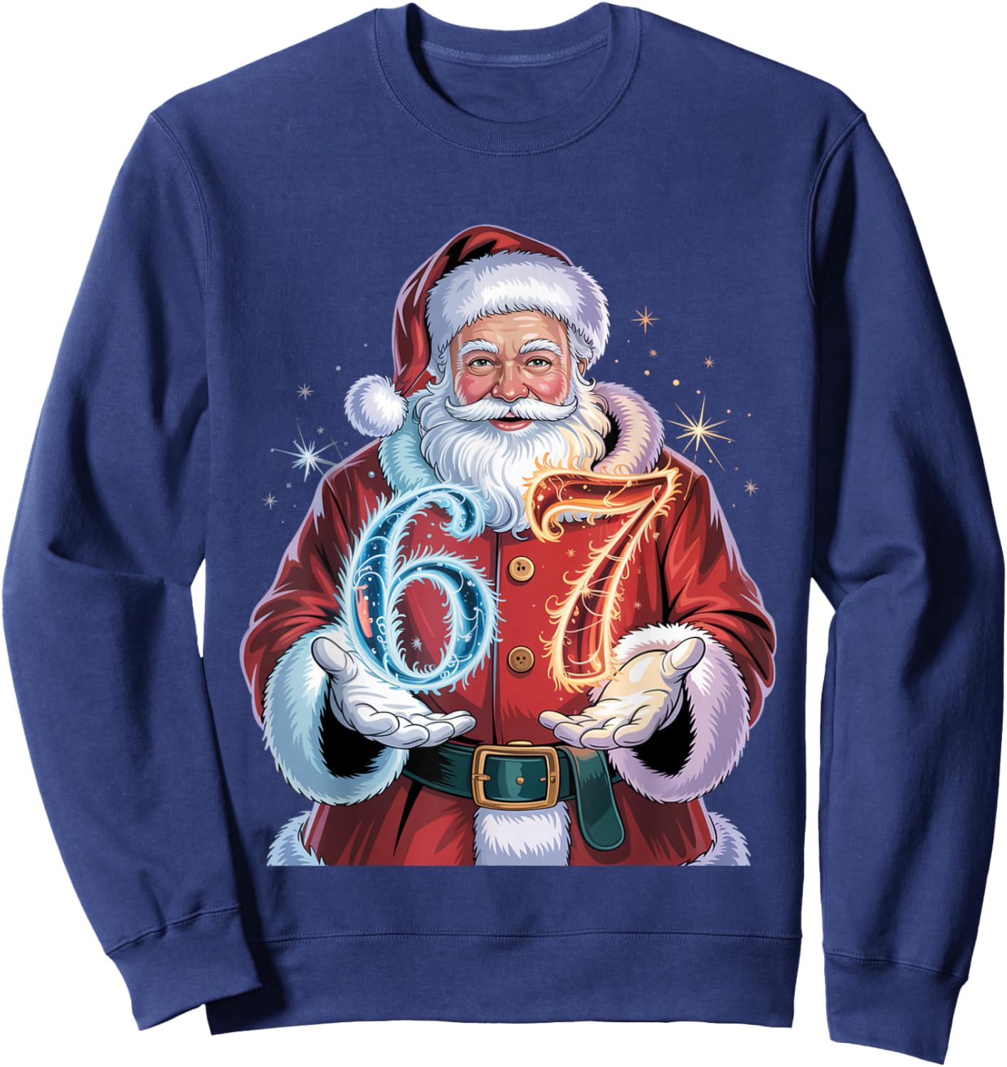 Christmas 67 Funny Xmas Six Seven Ugly Sweater 6-7 Sweatshirt - Sweatshirt | Navy