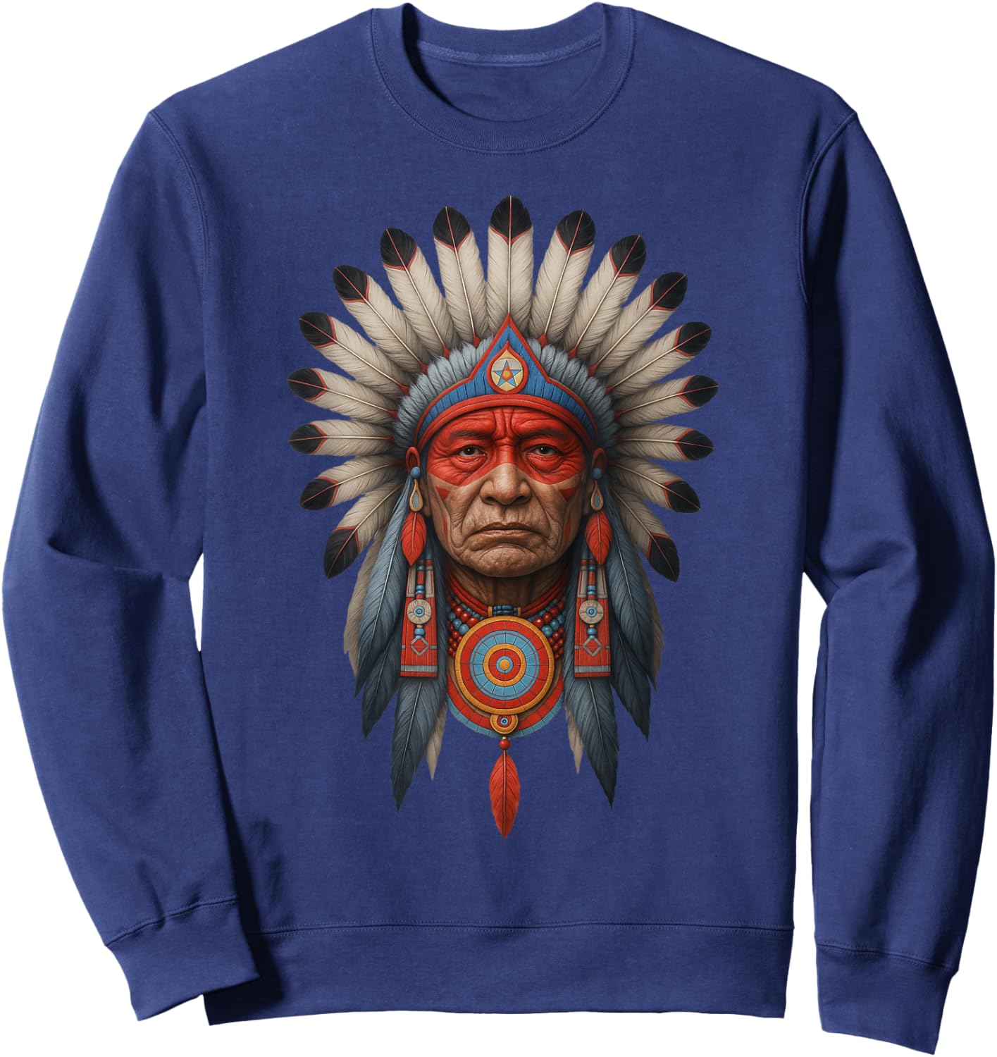 Native American Navajo Headdress Chief Sweatshirt - Sweatshirt | Navy