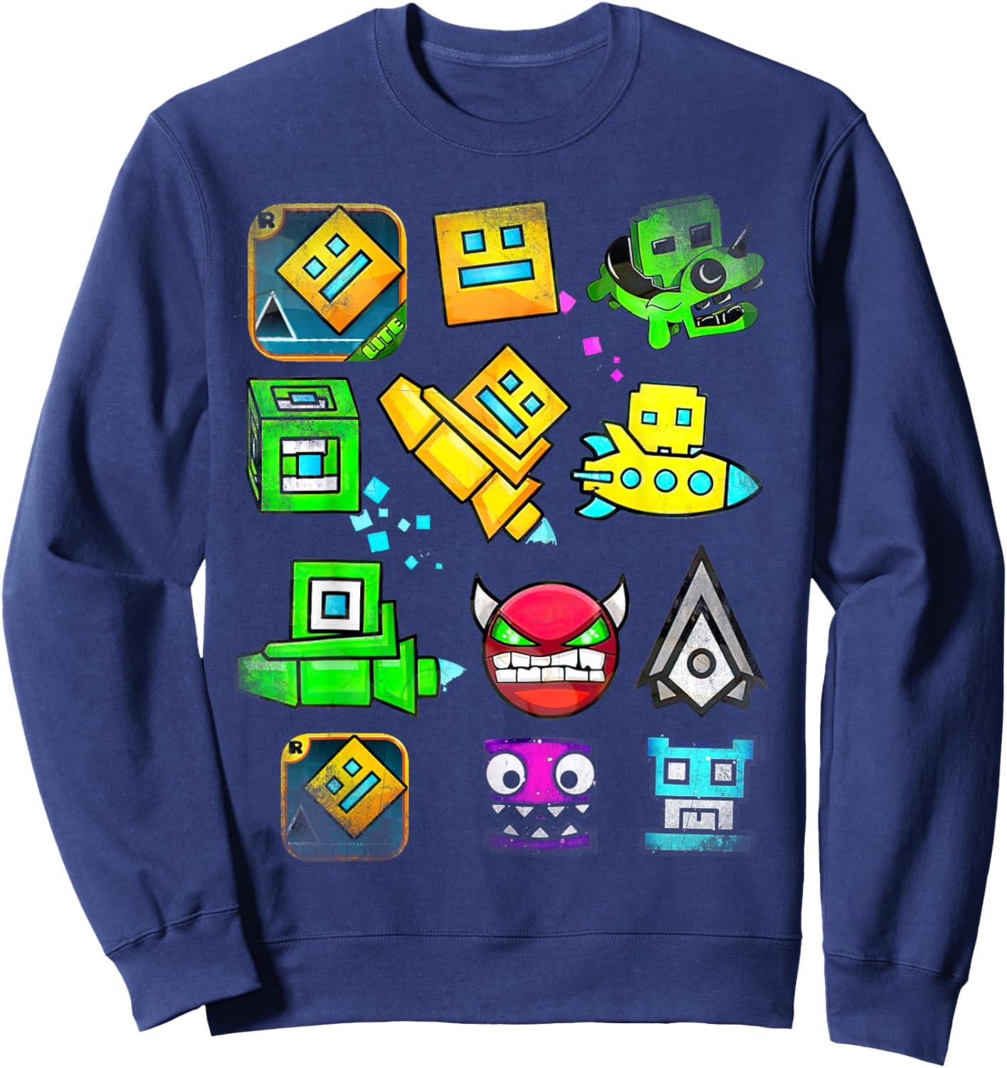 Video Game Geometry Video Gamer Lover Dash Sweatshirt - Sweatshirt | Navy