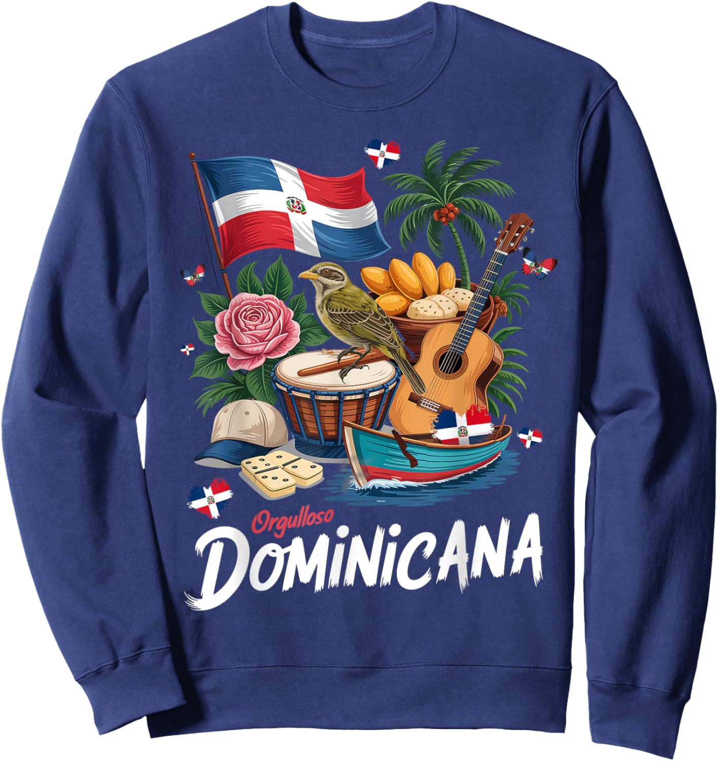 Dominicana Costume Idea Dominican Republic Flag Sweatshirt - Sweatshirt | Navy