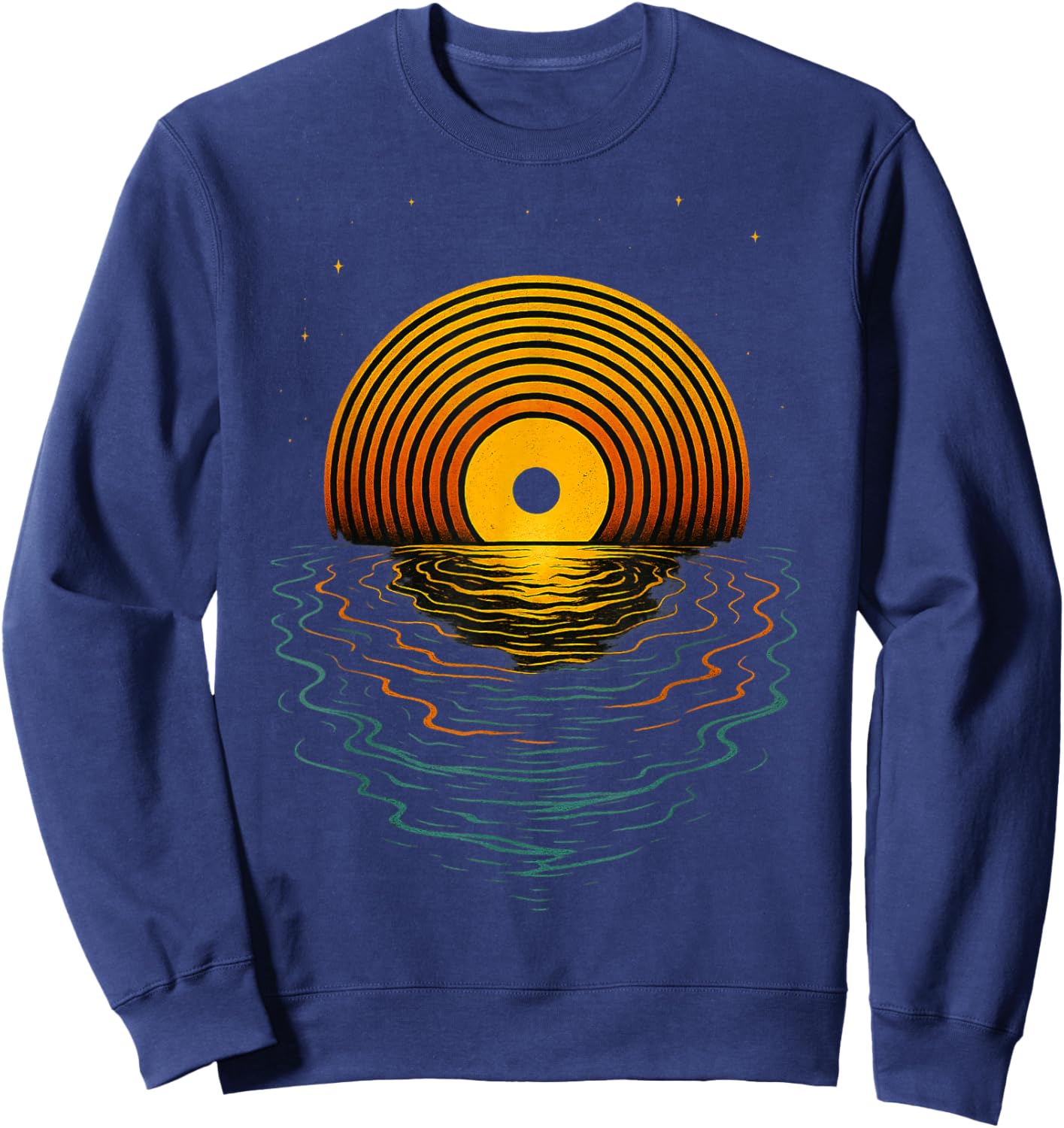 Vinyl Music Vinyl Moon Vinyl Record Lovers Collectors Sweatshirt - Sweatshirt | Navy