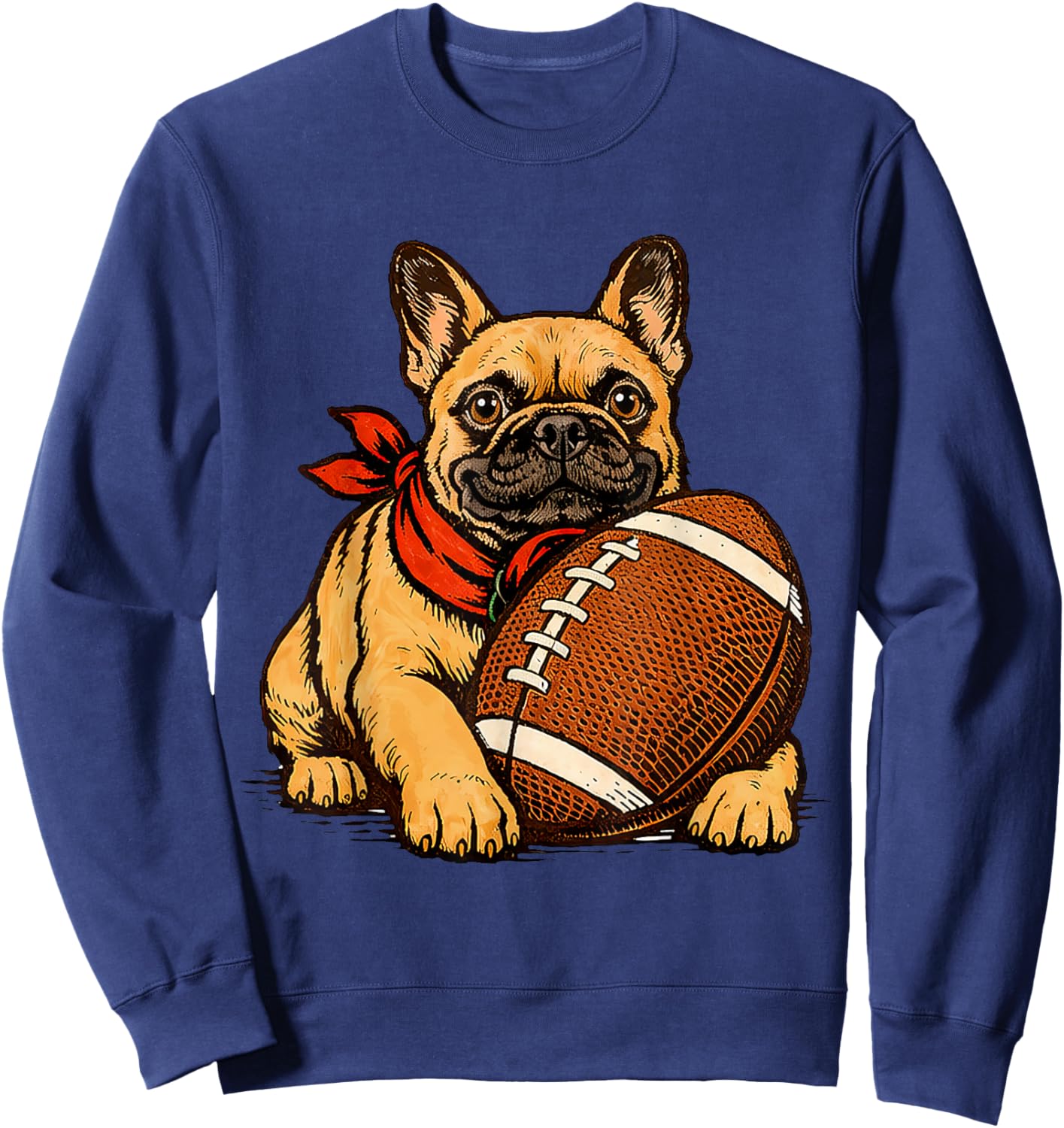 French Bulldog Dog Sports Football Game Day Touchdown Sweatshirt - Sweatshirt | Navy