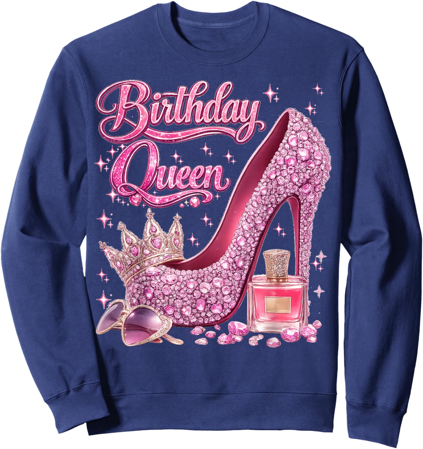 Birthday Queen Happy Birthday Party Girls Women Sweatshirt - Sweatshirt | Navy
