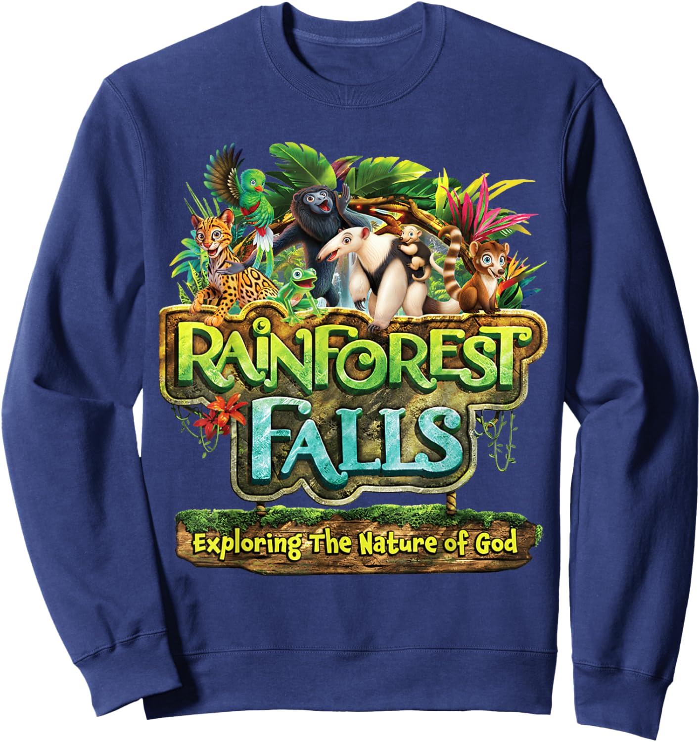 Rainforest Falls Exploring The Nature of God VBS 2026 Sweatshirt - Sweatshirt | Navy