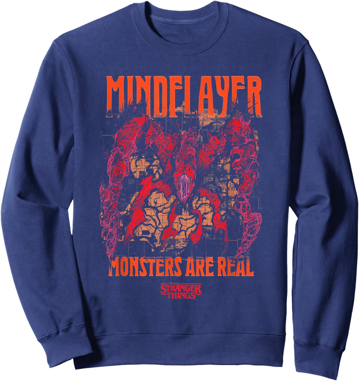 Stranger Things Mind Flayer Monsters are Real Horror Sweatshirt - Sweatshirt | Navy